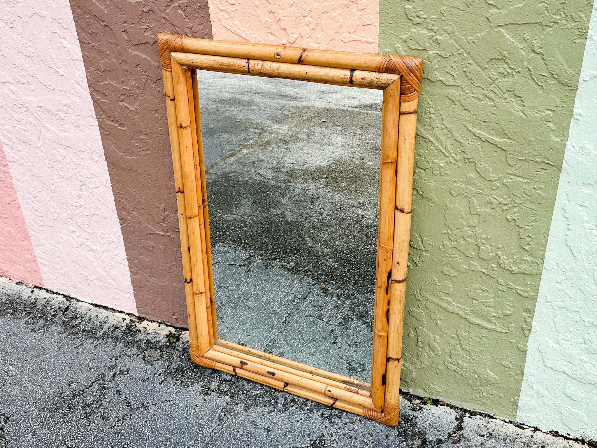 Old Florida Bamboo Mirror - Image 4