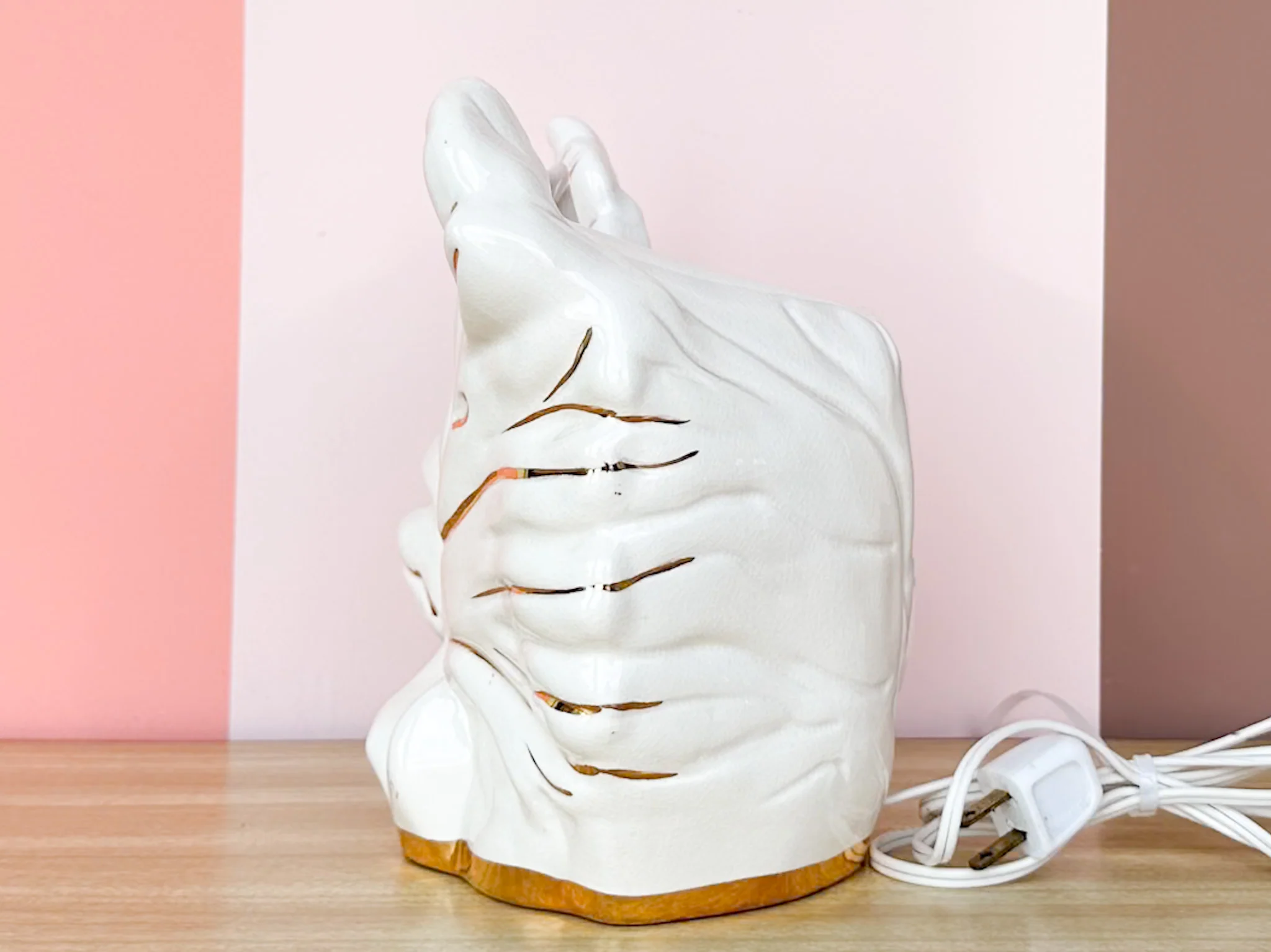 Old Florida Ceramic Palm Frond Lamp - Image 3