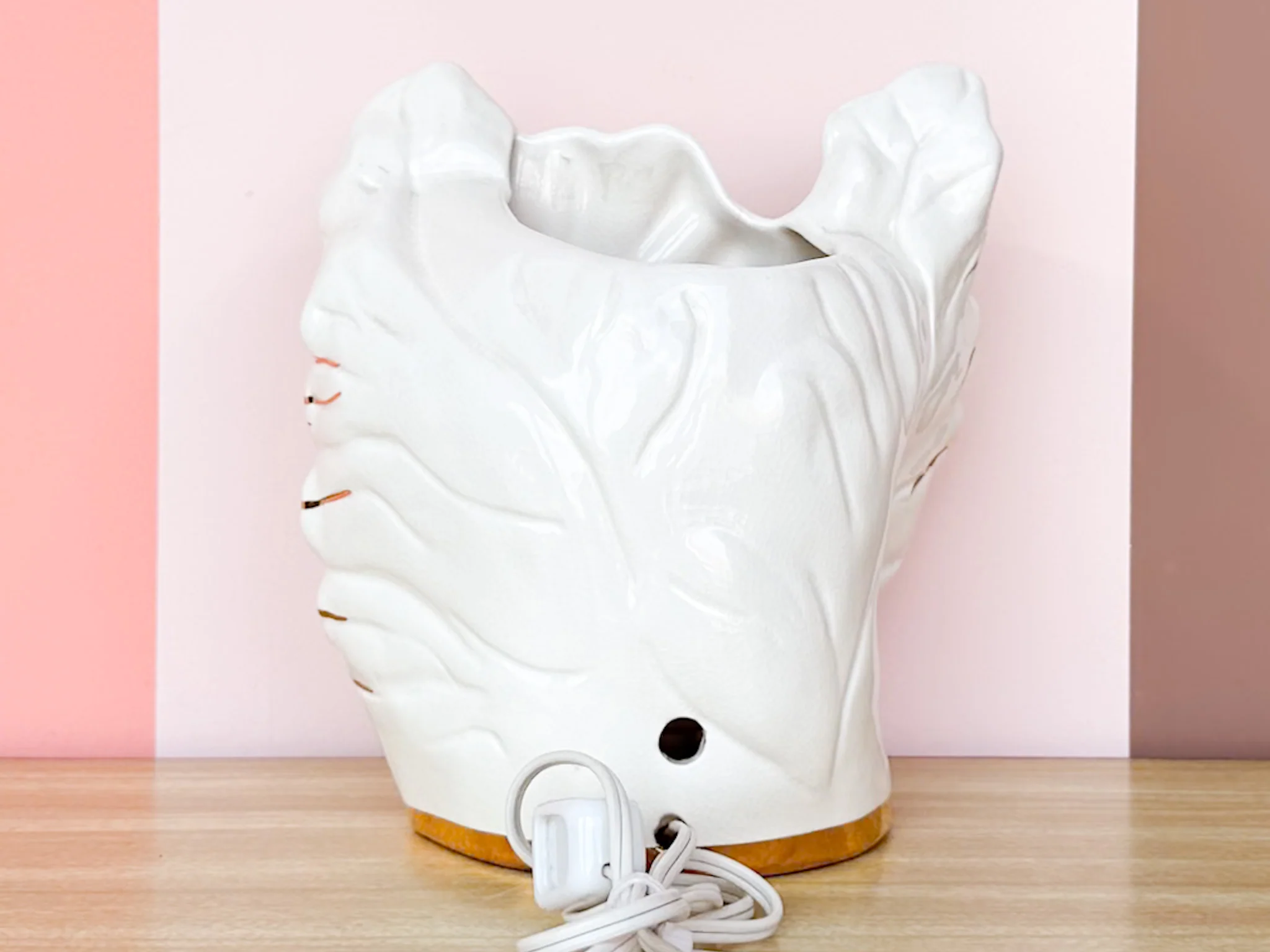 Old Florida Ceramic Palm Frond Lamp - Image 4