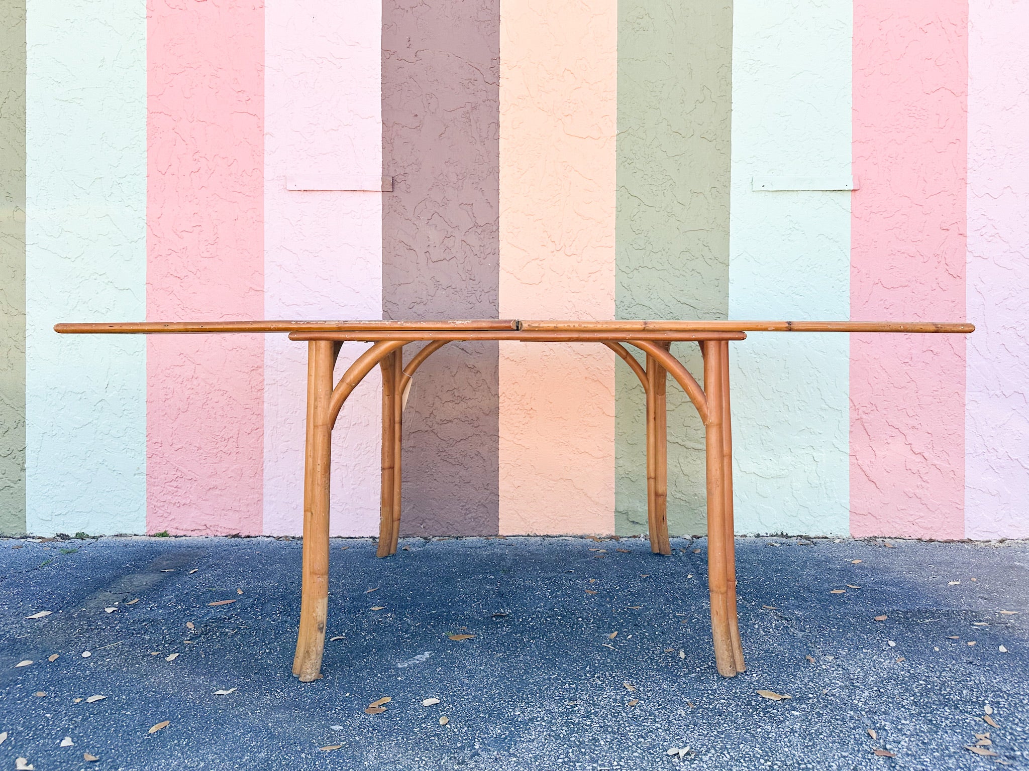 Old Florida Flip Top Rattan Game Table - Image 12