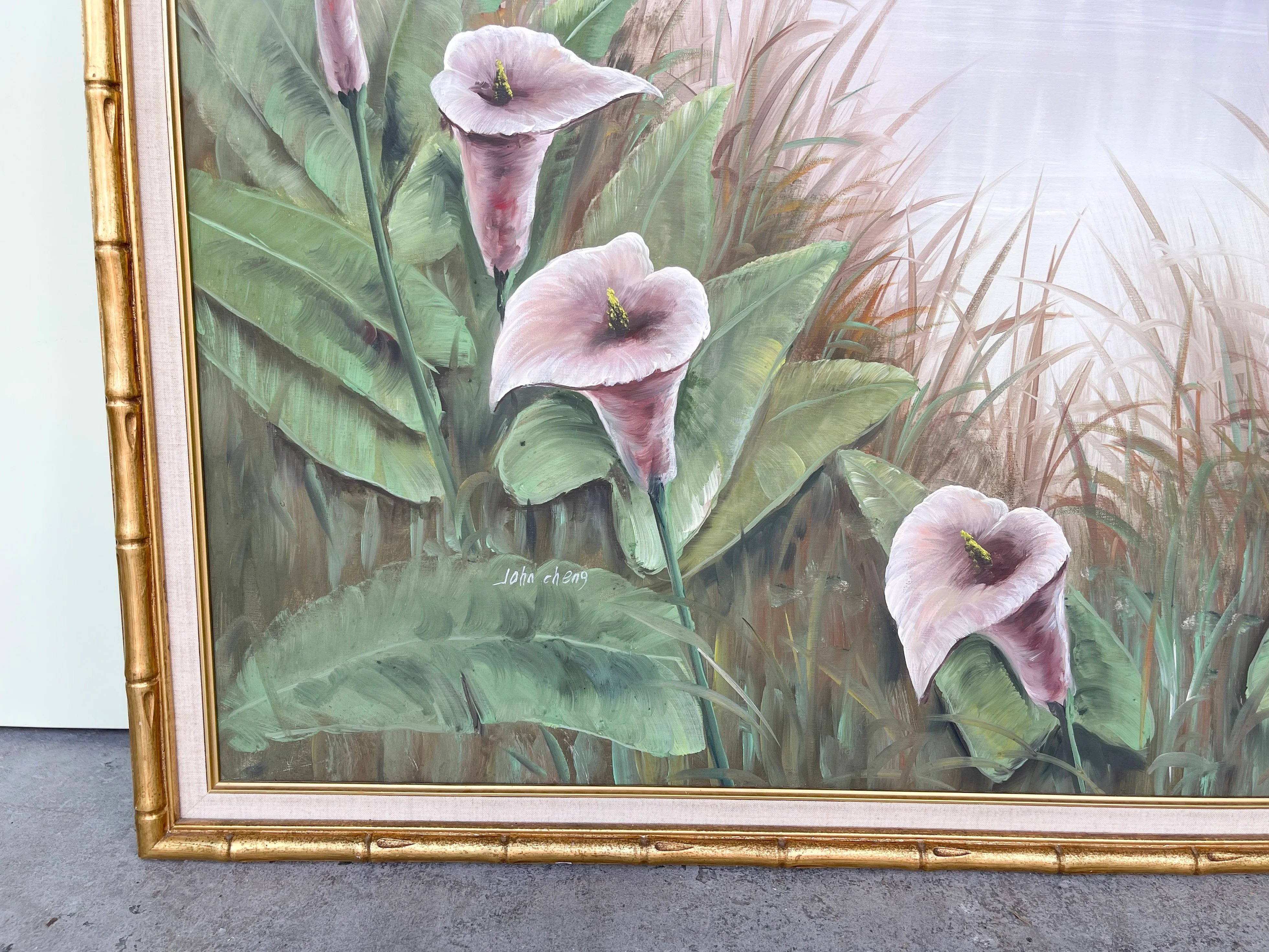 Old Florida Heron and Calla Lily Original Art - Image 4