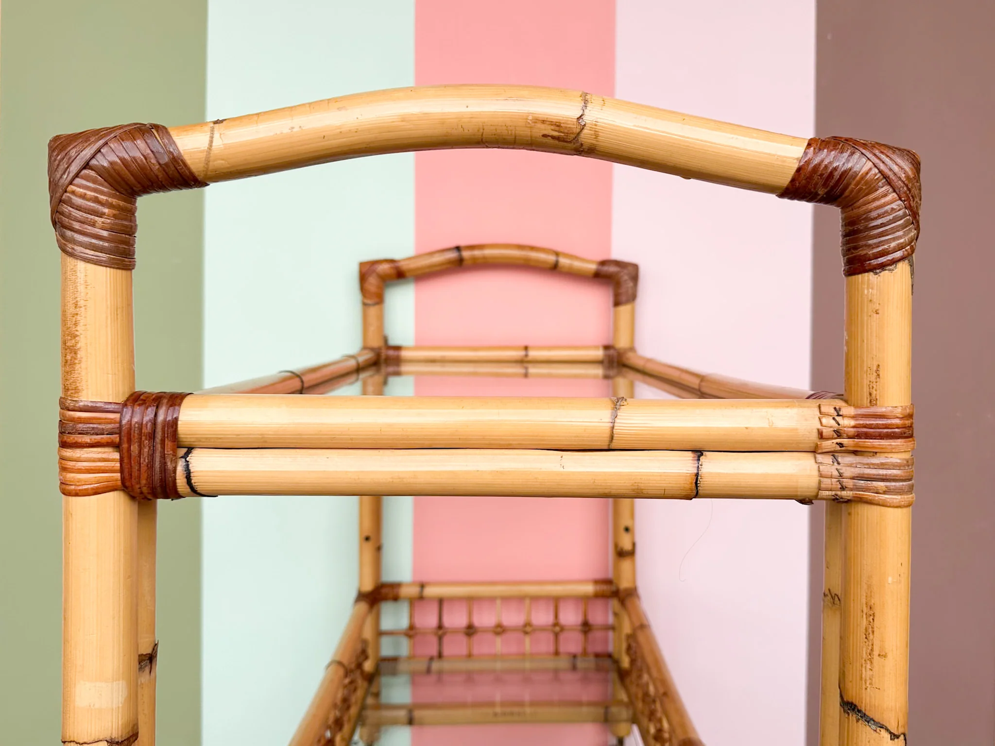 Old Florida Rattan Bar Cart - Image 7
