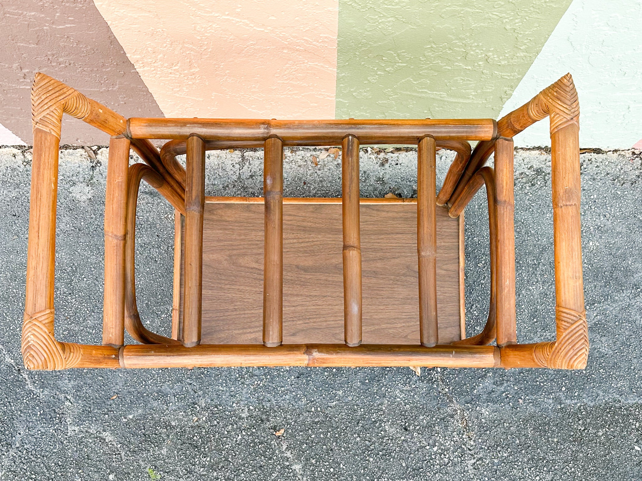 Old Florida Rattan Bar Cart with Removeable Tray - Image 10