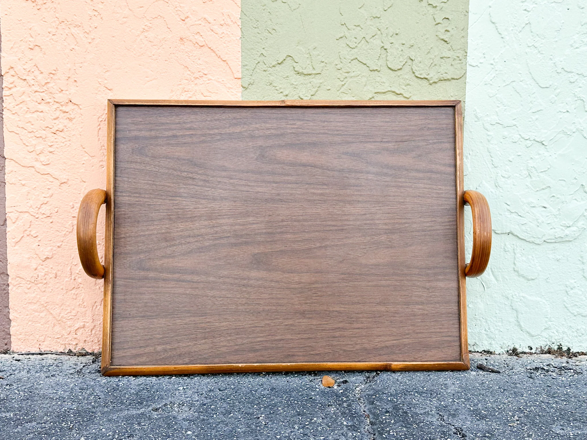 Old Florida Rattan Bar Cart with Removeable Tray - Image 15