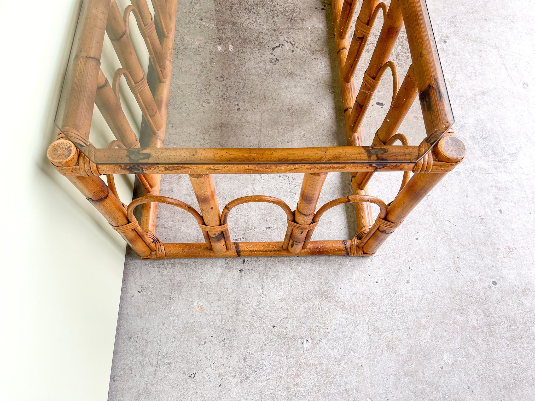 Old Florida Rattan Coffee Table - Image 2
