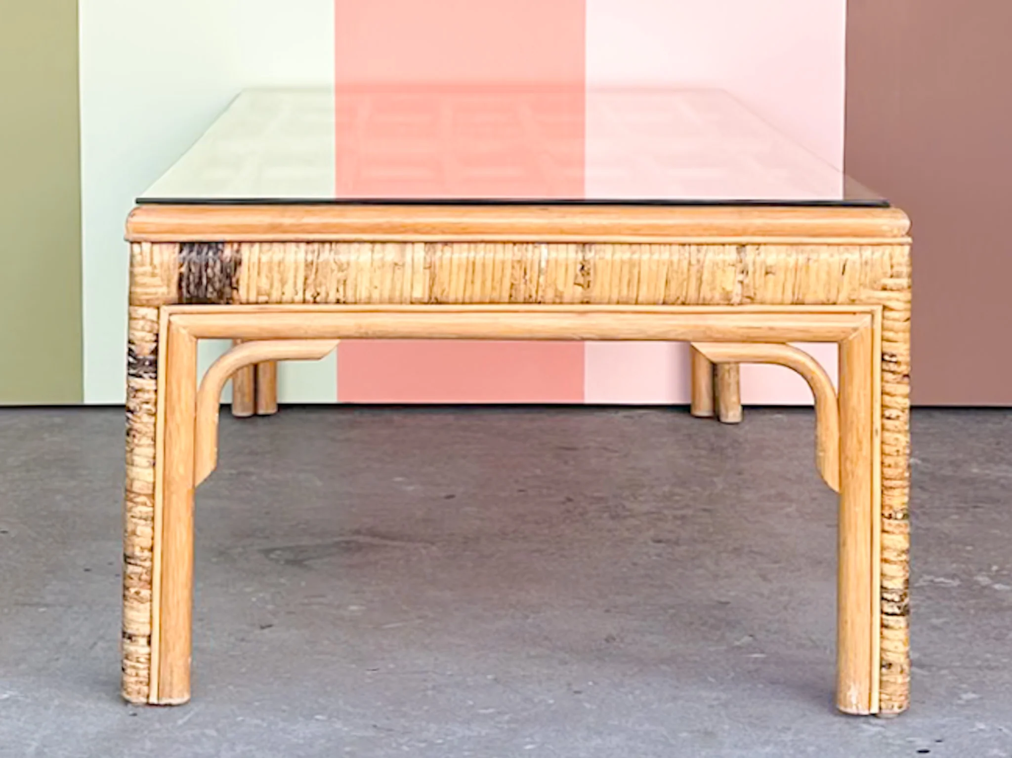 Old Florida Rattan Coffee Table - Image 5