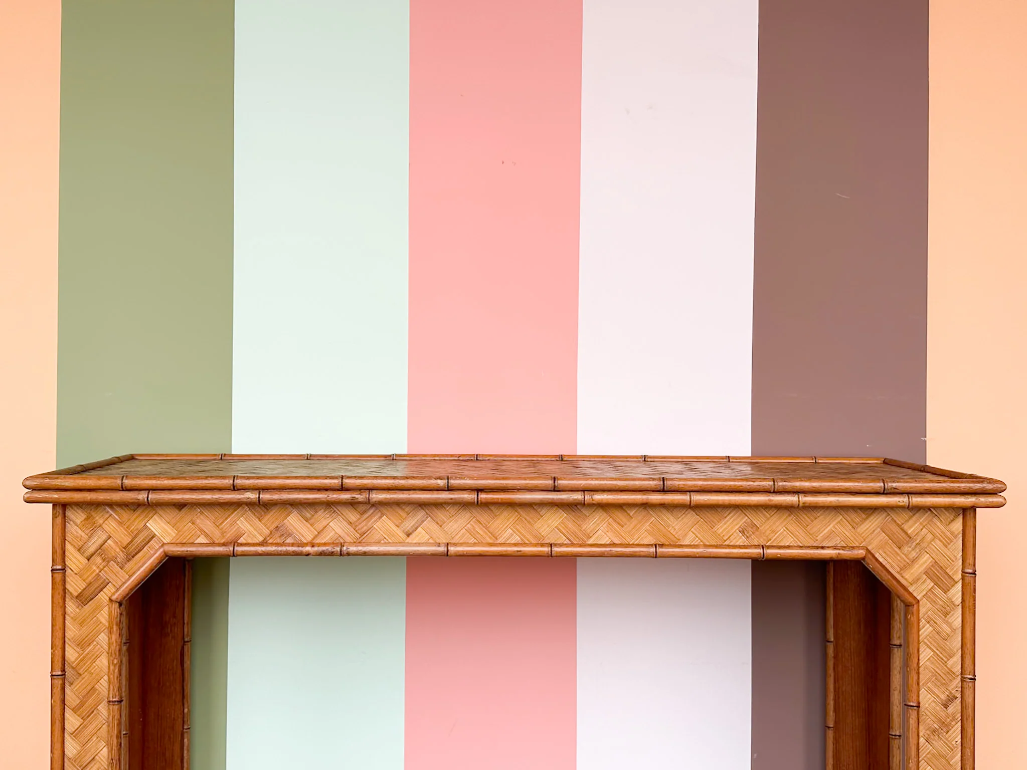 Old Florida Rattan Console - Image 2
