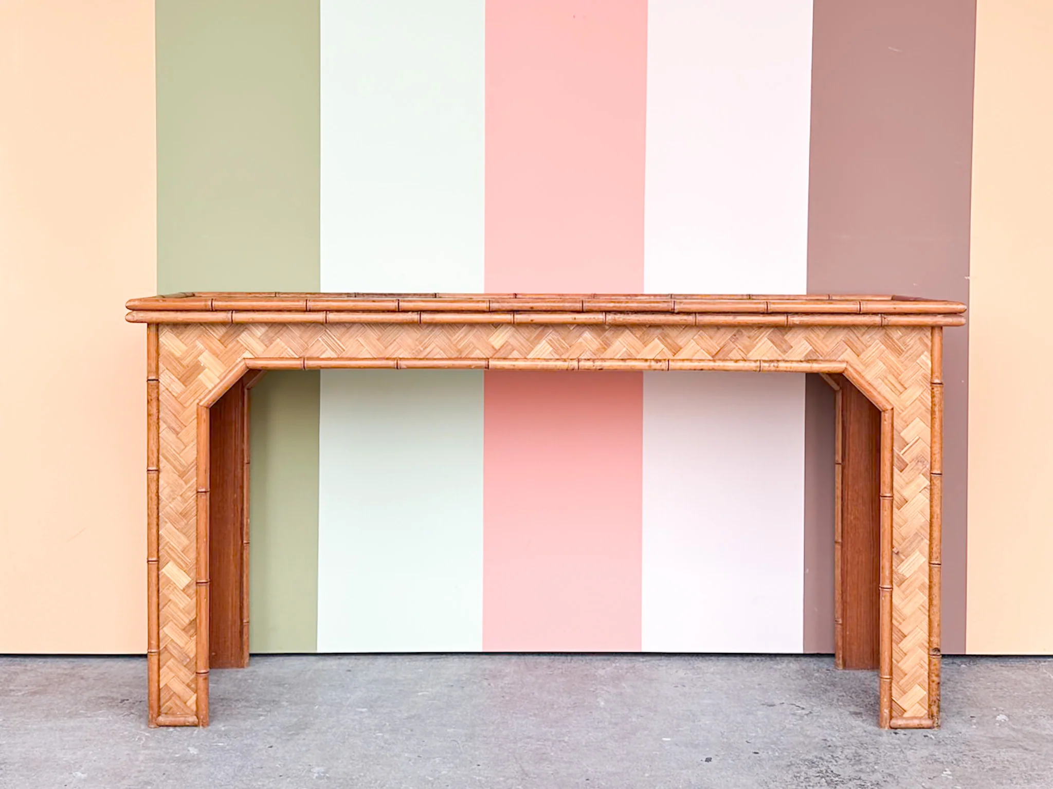 Old Florida Rattan Console - Image 3