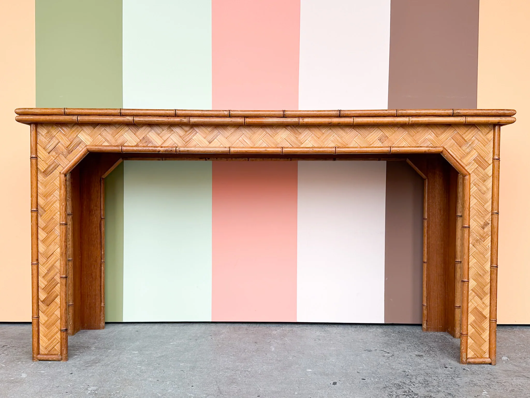 Old Florida Rattan Console - Image 7