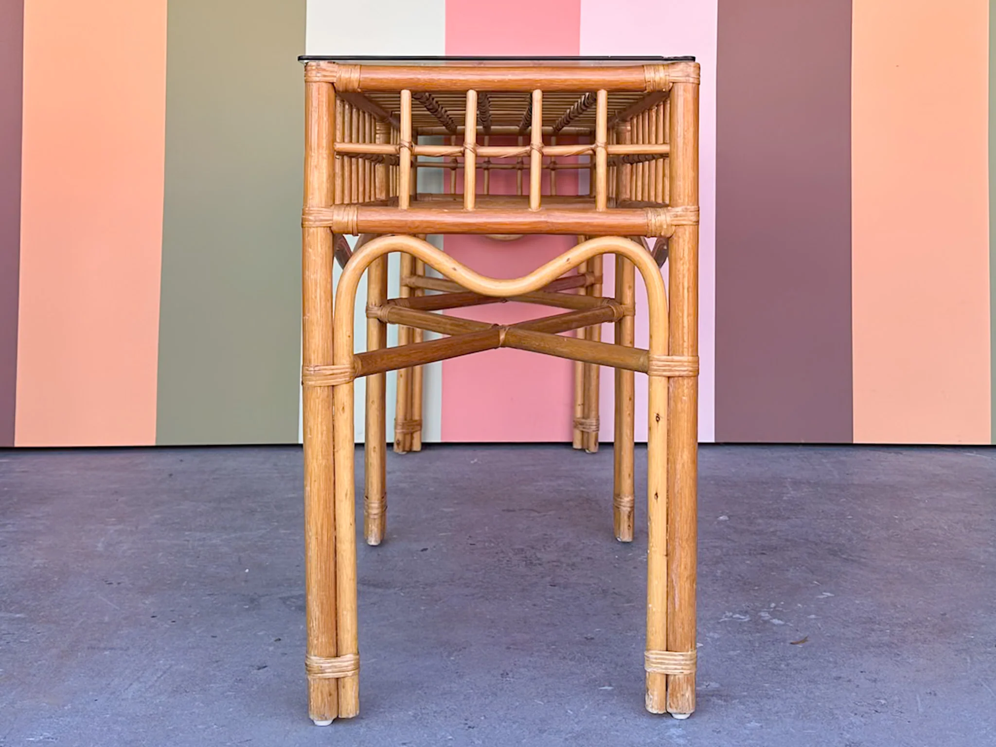 Old Florida Rattan Console - Image 6