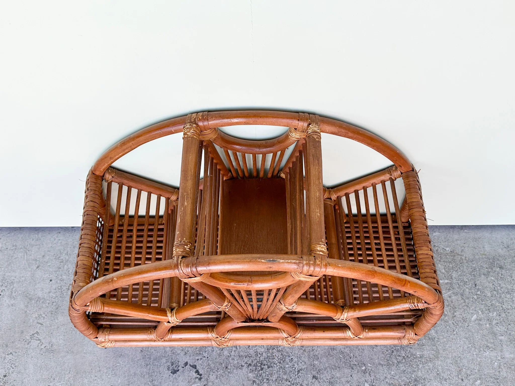 Old Florida Rattan Fan Shelf - Image 2