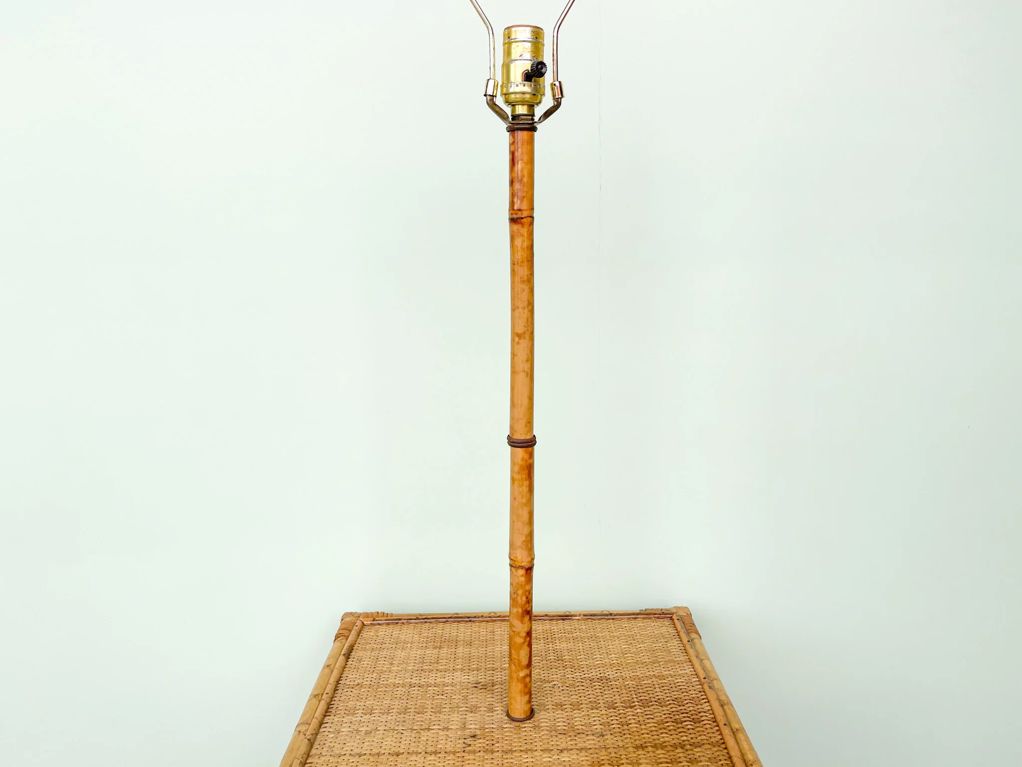 Old Florida Rattan Floor Lamp - Image 2
