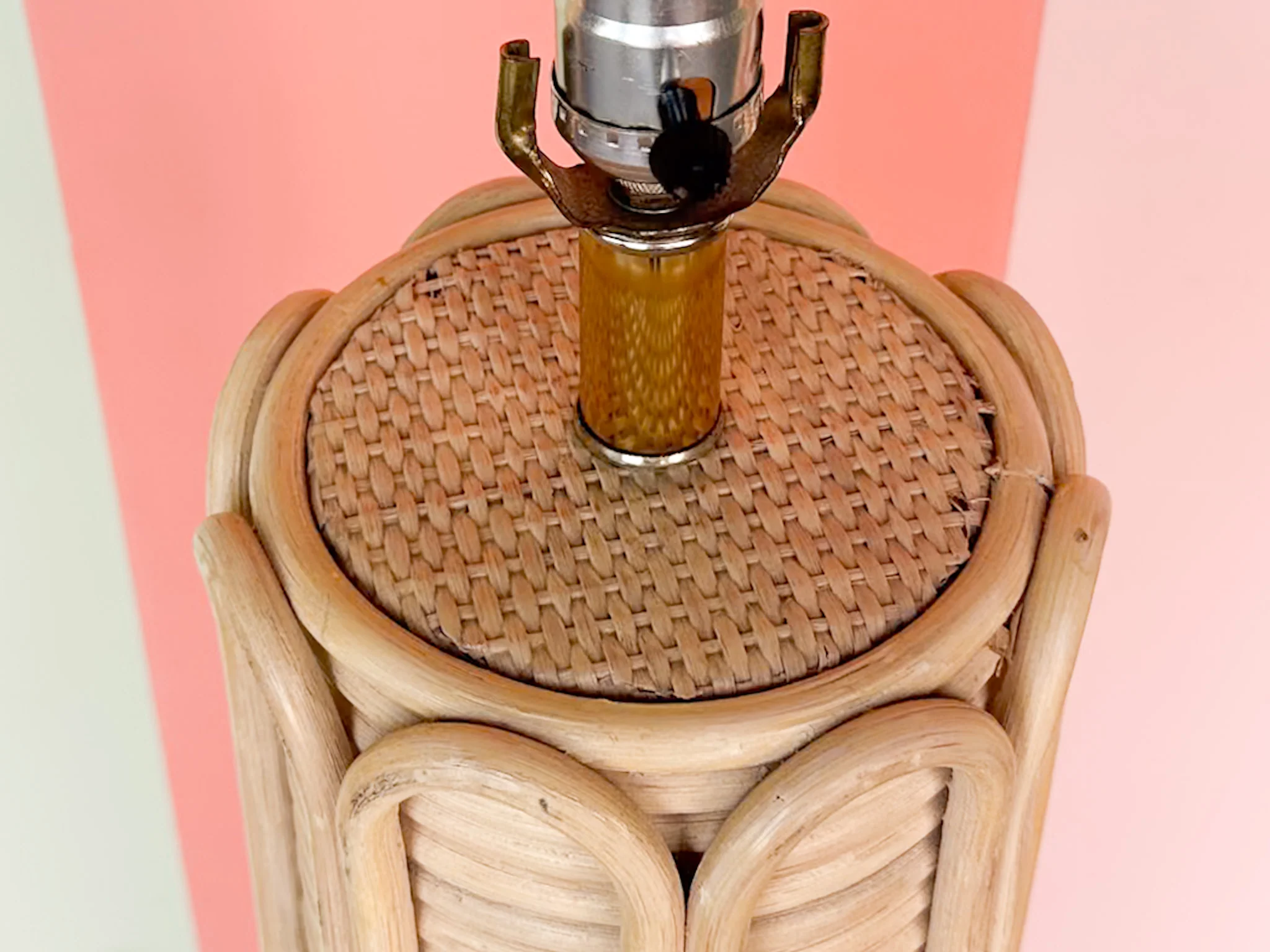 Old Florida Rattan Floor Lamp - Image 6