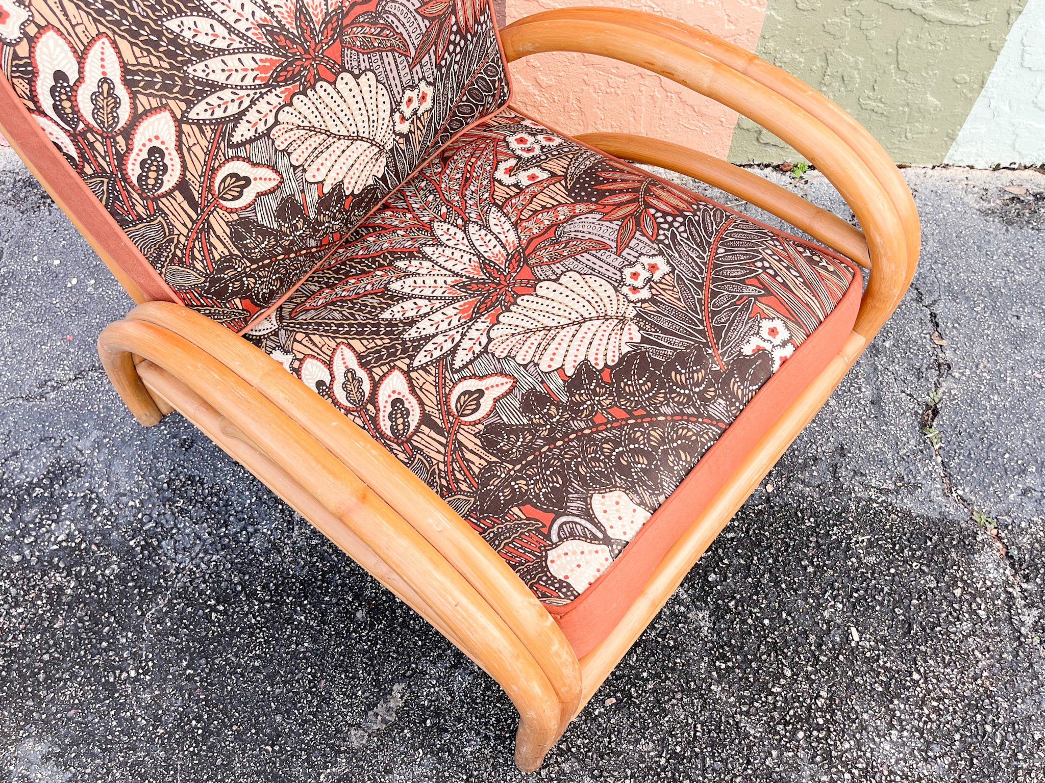 Old Florida Rattan Lounge Chair - Image 6