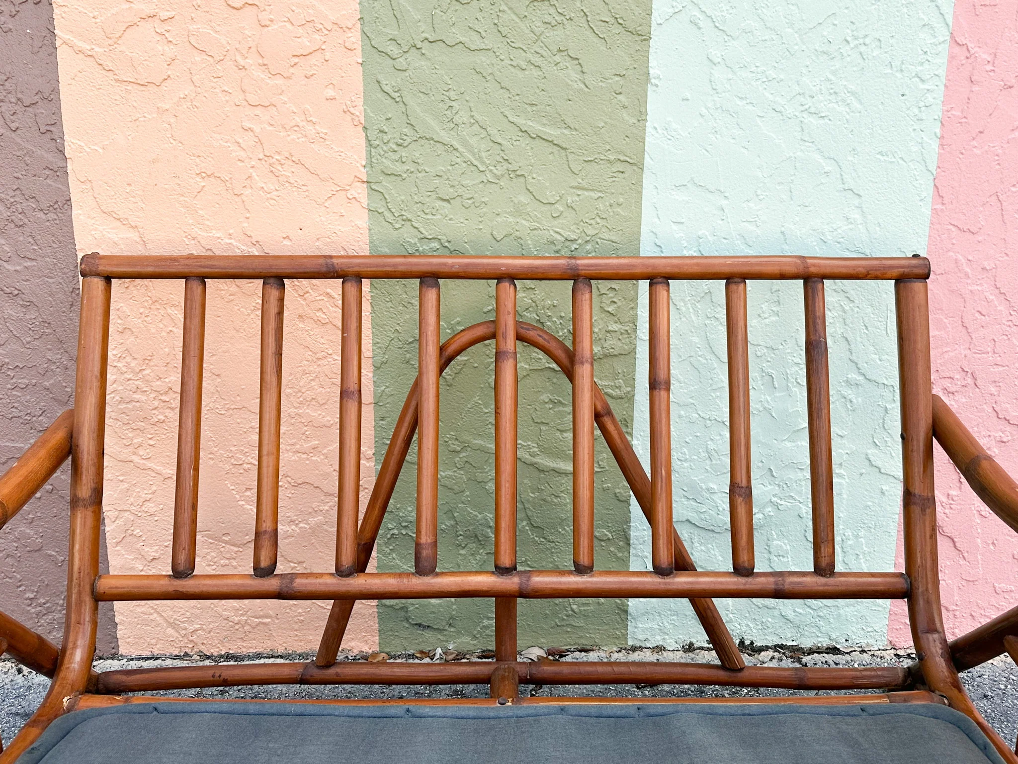 Old Florida Rattan Loveseat - Image 10