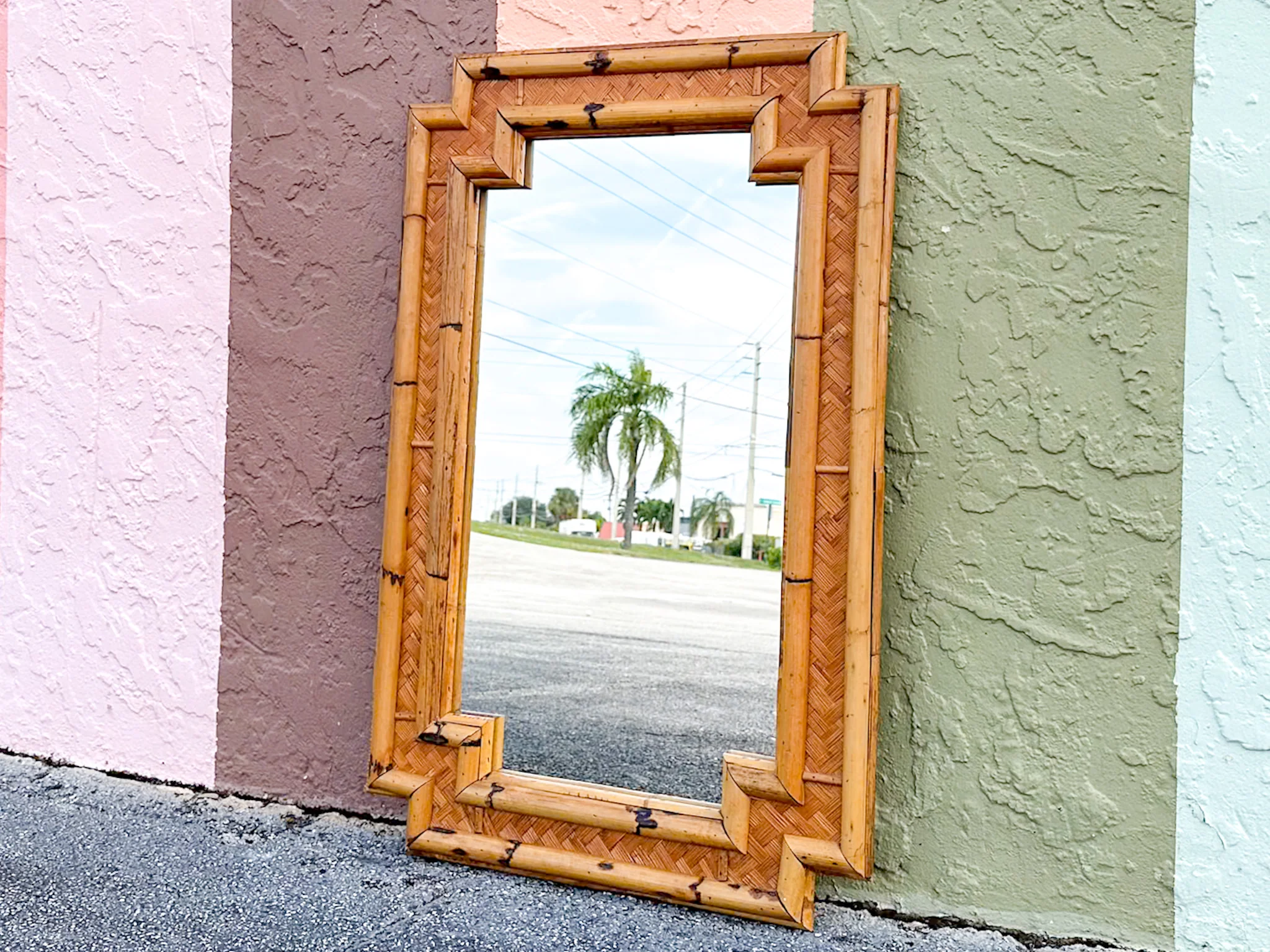 Old Florida Rattan Mirror