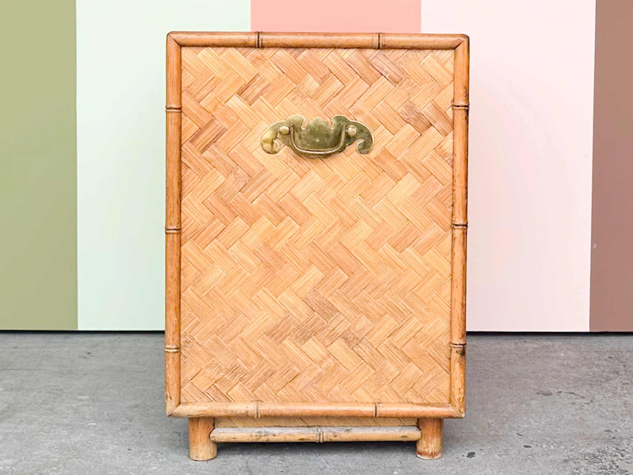 Old Florida Rattan Nightstand - Image 6