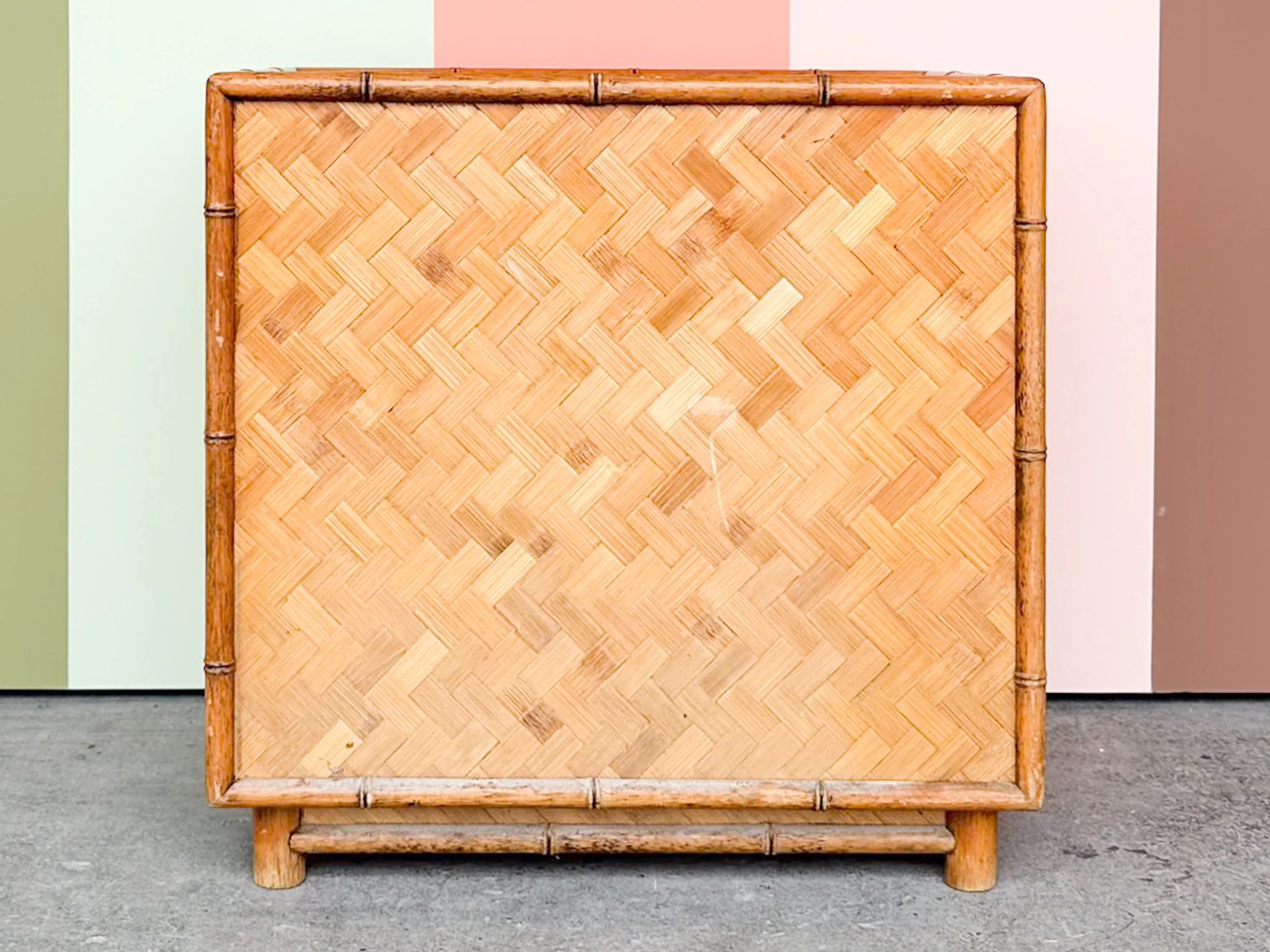 Old Florida Rattan Nightstand - Image 7