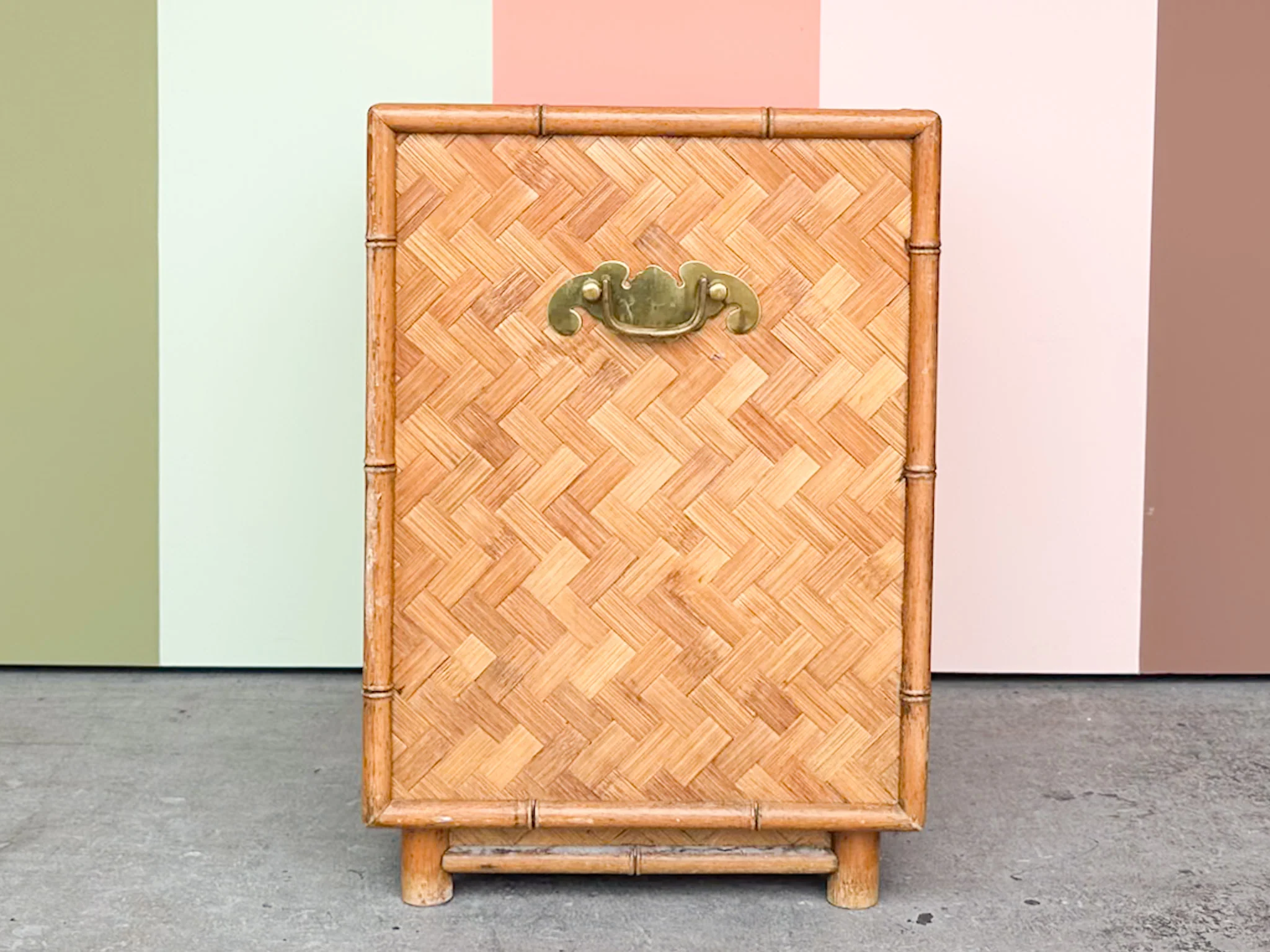 Old Florida Rattan Nightstand - Image 8