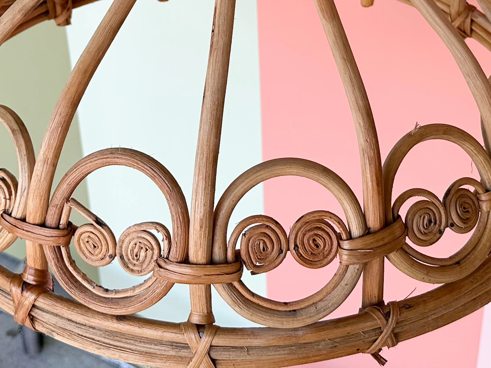 Old Florida Rattan Pendant - Image 5