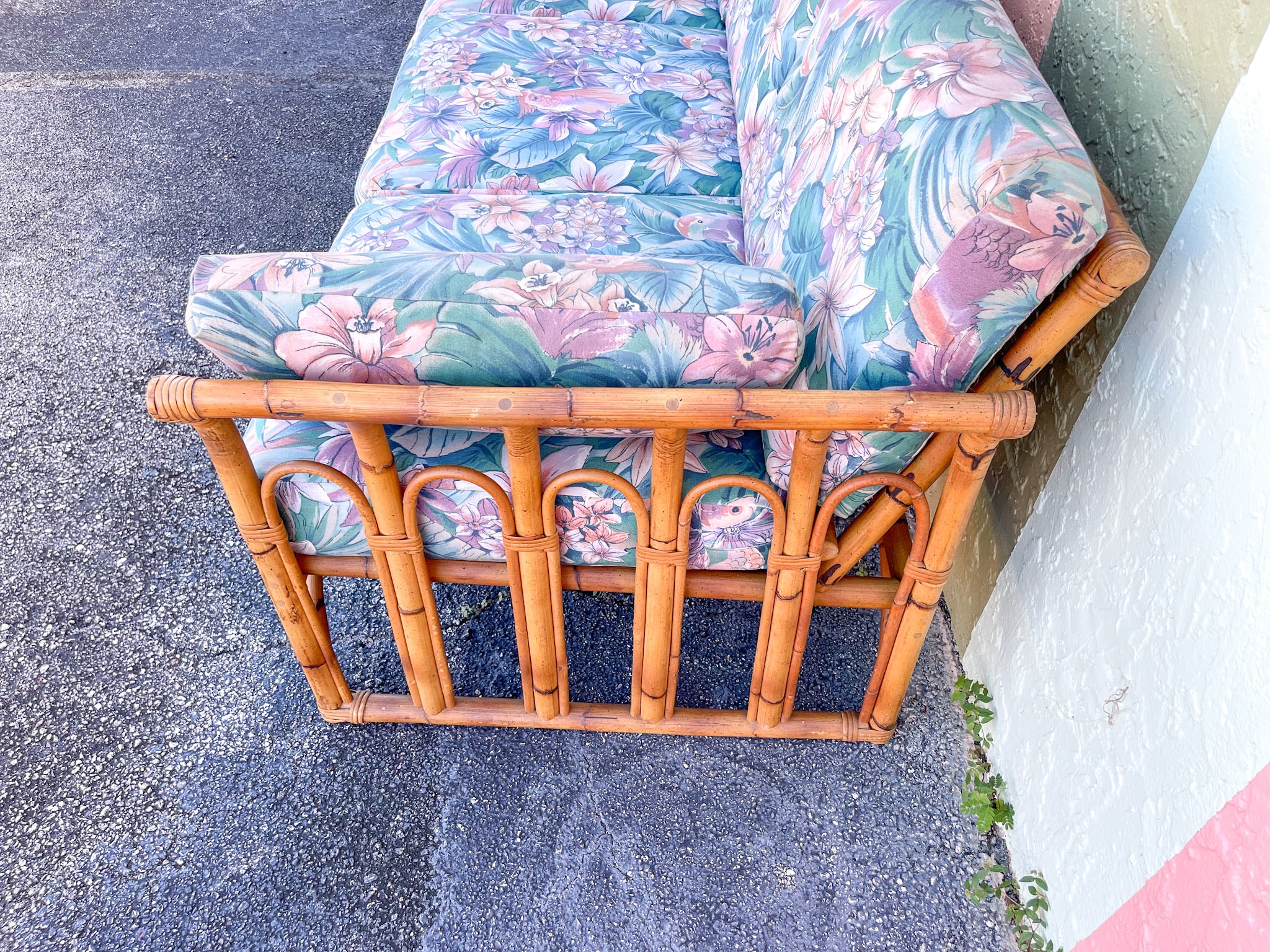 Old Florida Rattan Sofa - Image 3