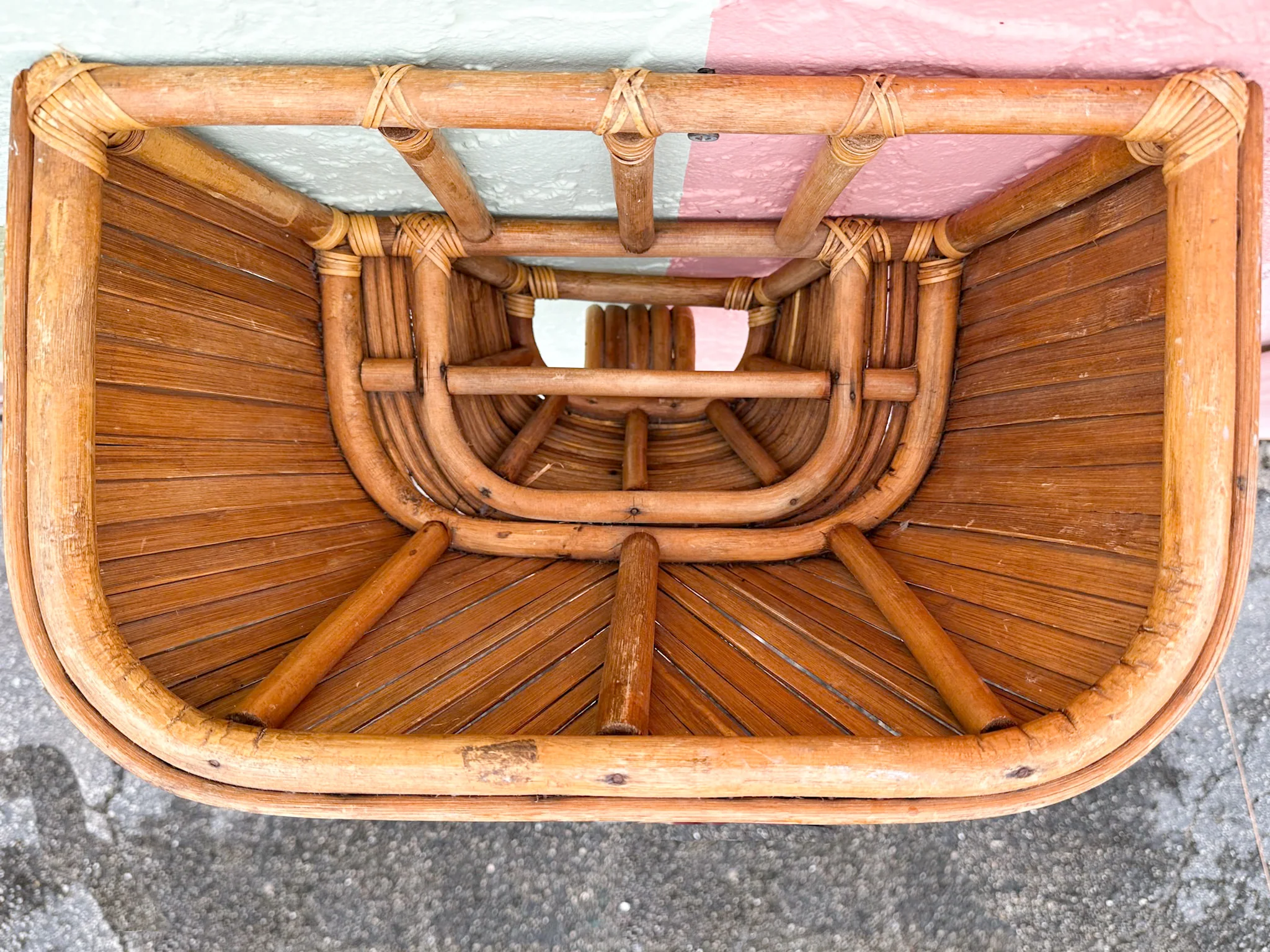 Old Florida Rattan Wall Planter - Image 7