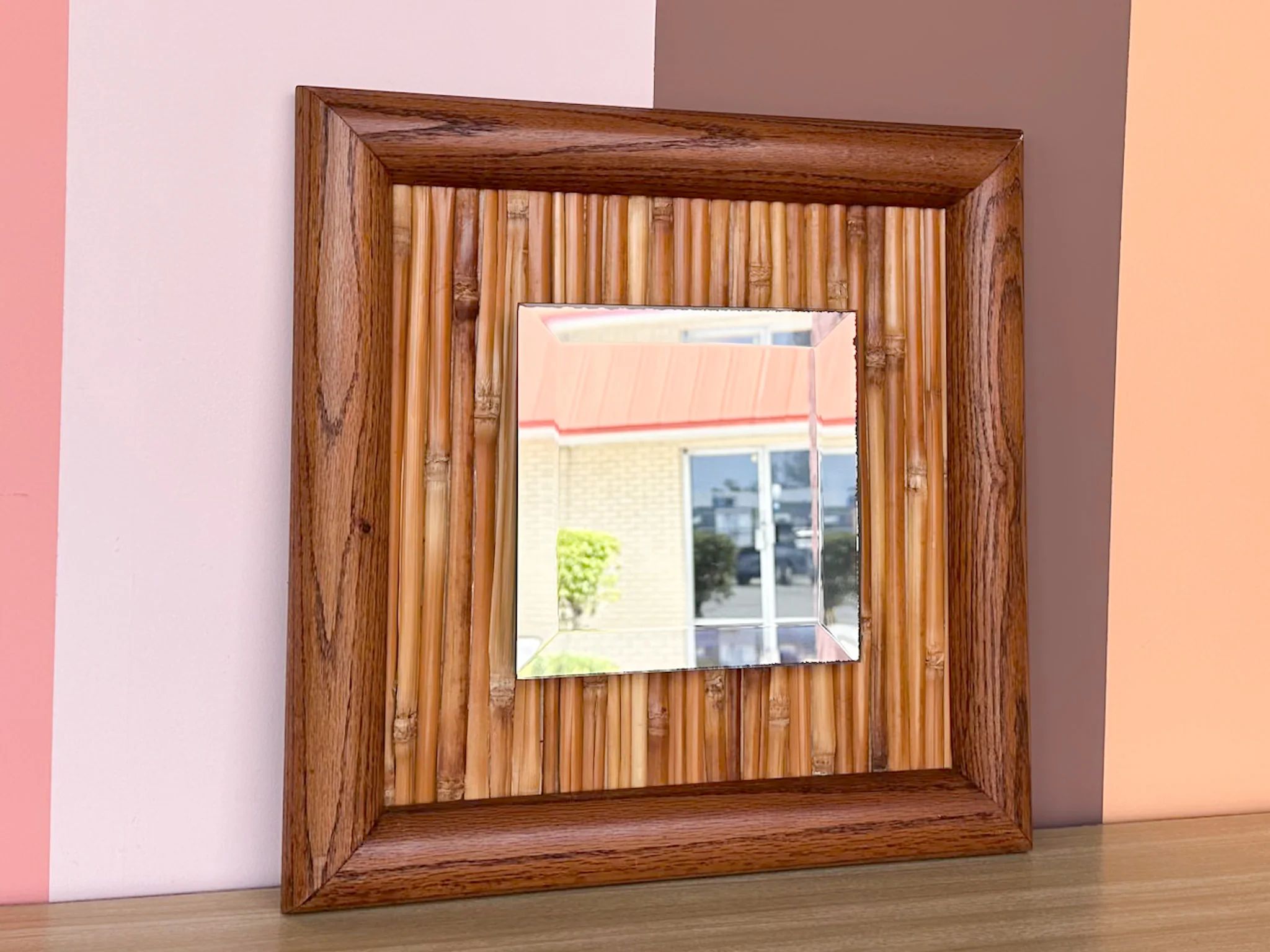 Old Florida Square Bamboo Mirror - Image 2
