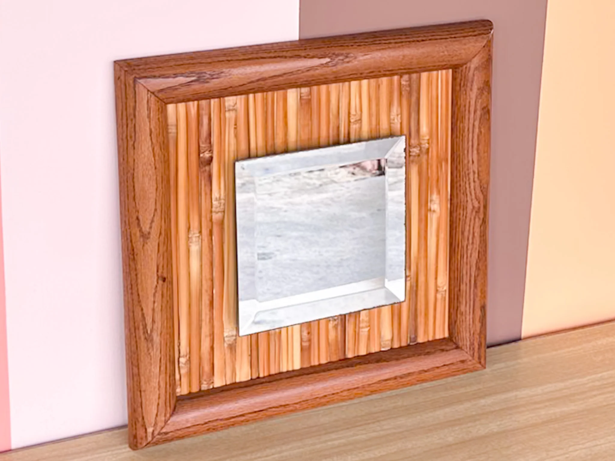 Old Florida Square Bamboo Mirror - Image 3