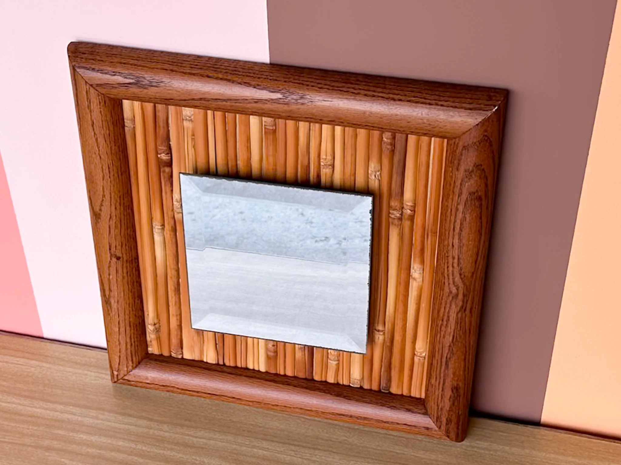 Old Florida Square Bamboo Mirror - Image 4