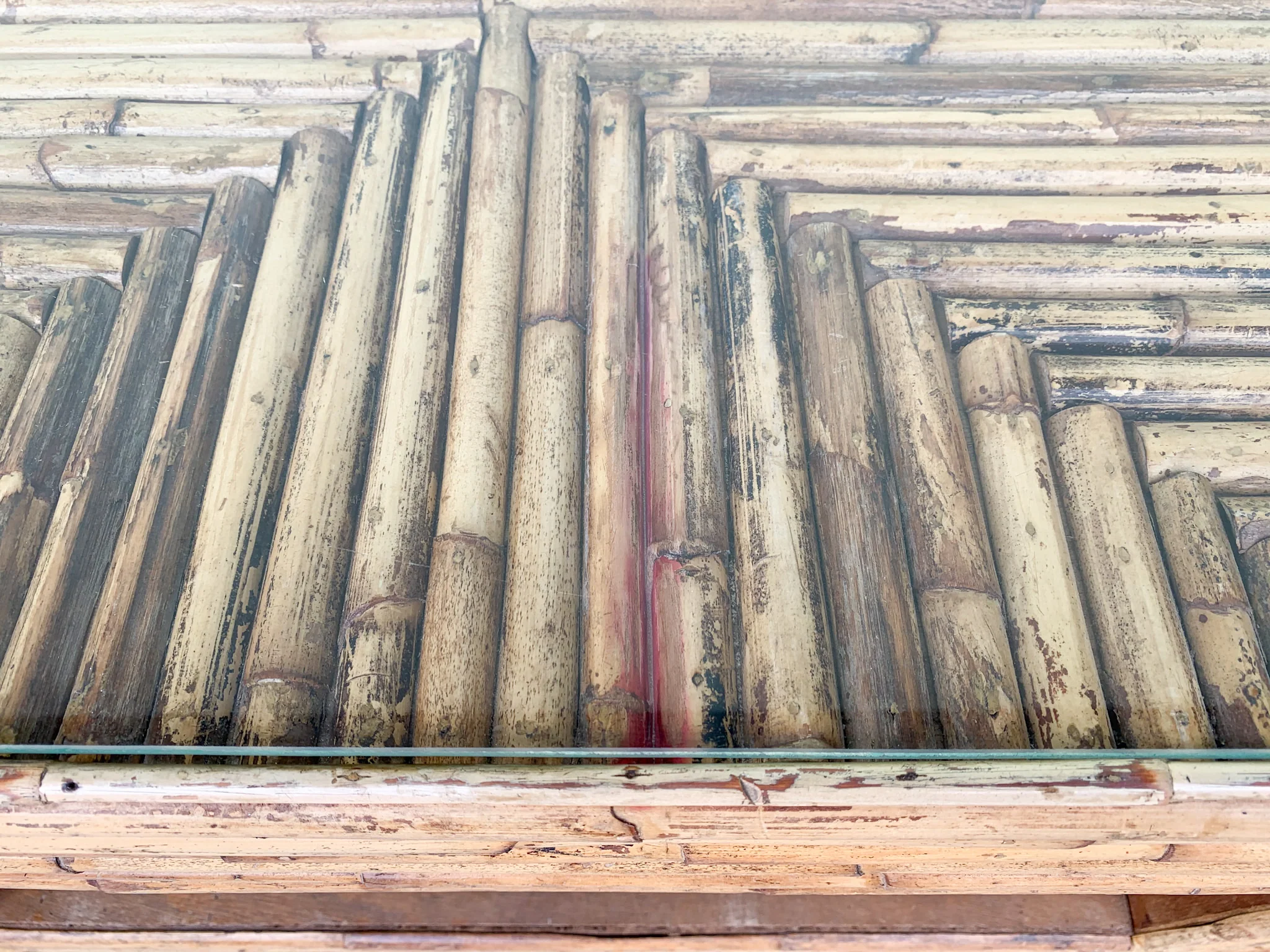 Old Florida Style Bamboo Coffee Table - Image 3