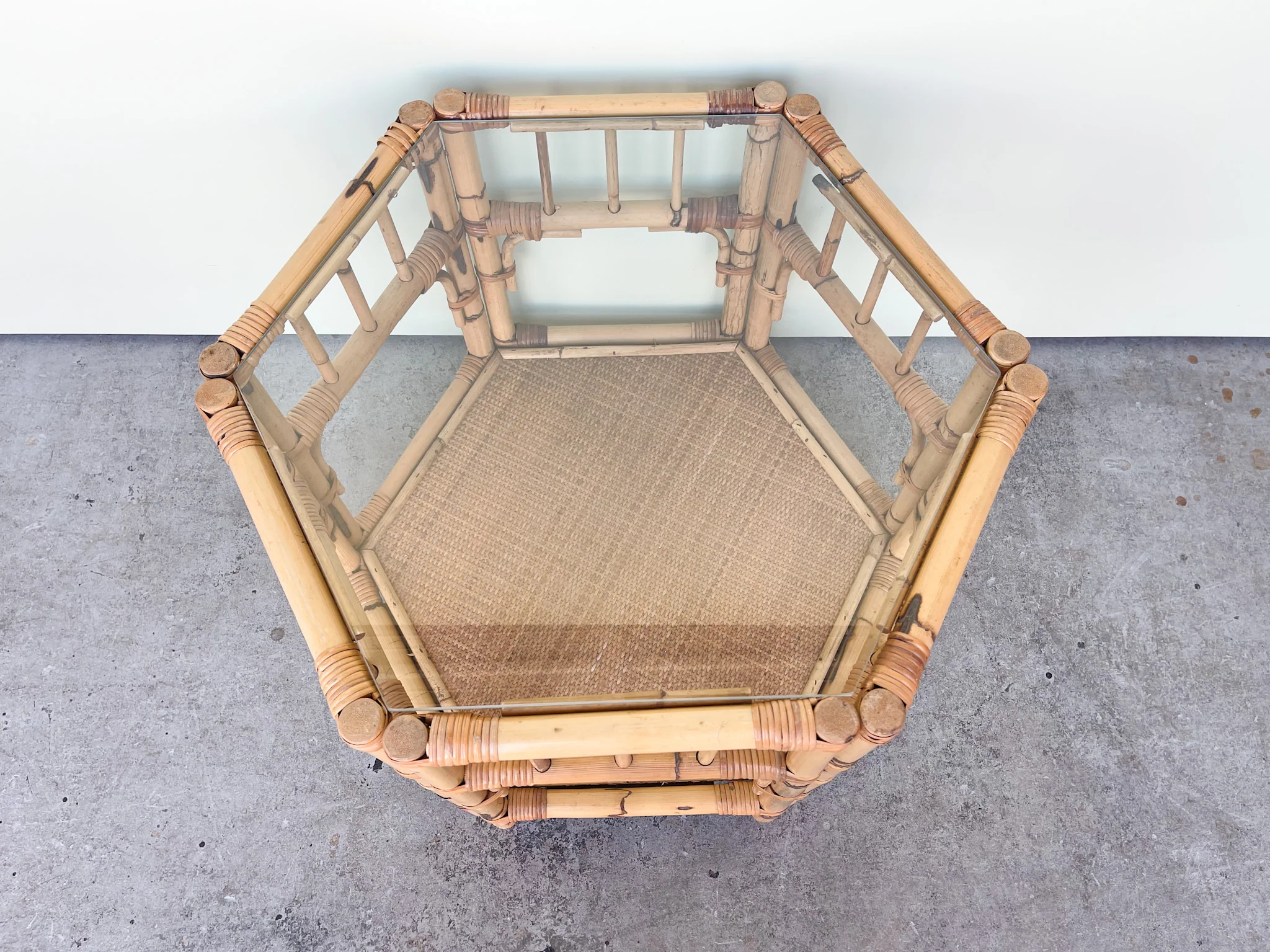 Old Florida Style Octagon Side Table - Image 3