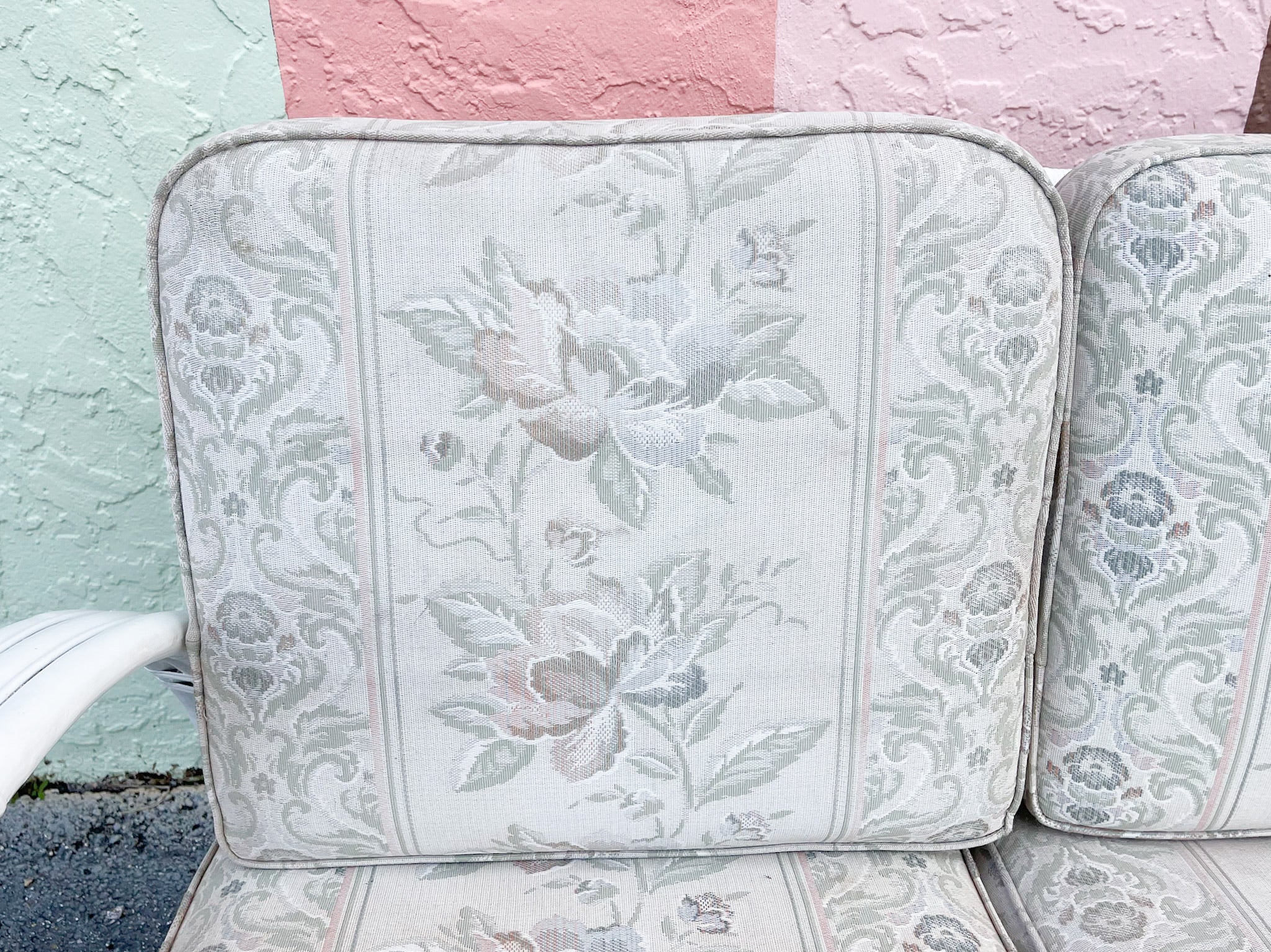 Granny Chic Painted Rattan Sofa - Image 3