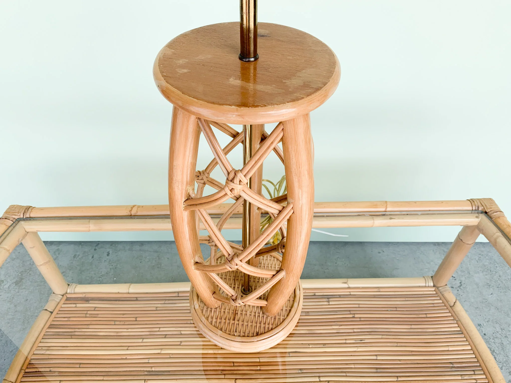 Old Florida Styler Rattan Lamp - Image 2