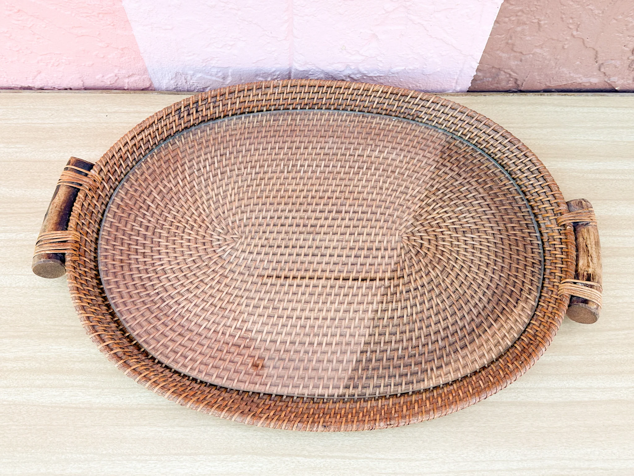 Oval Rattan Tray - Image 4