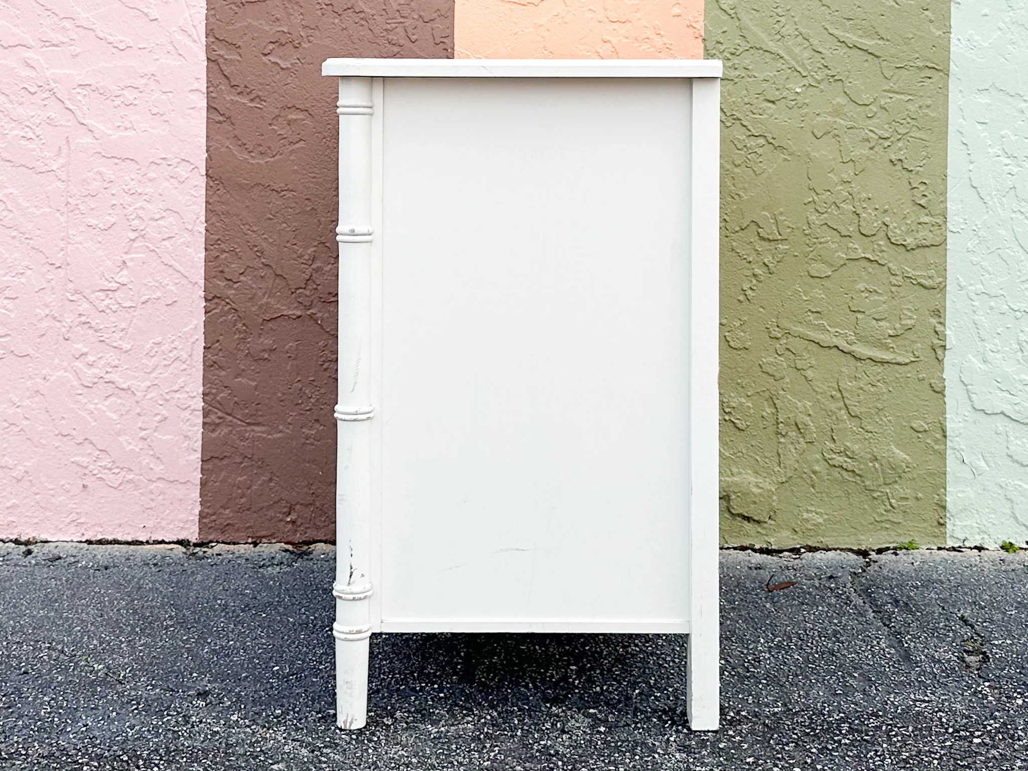 Oversized Faux Bamboo Nightstand - Image 3