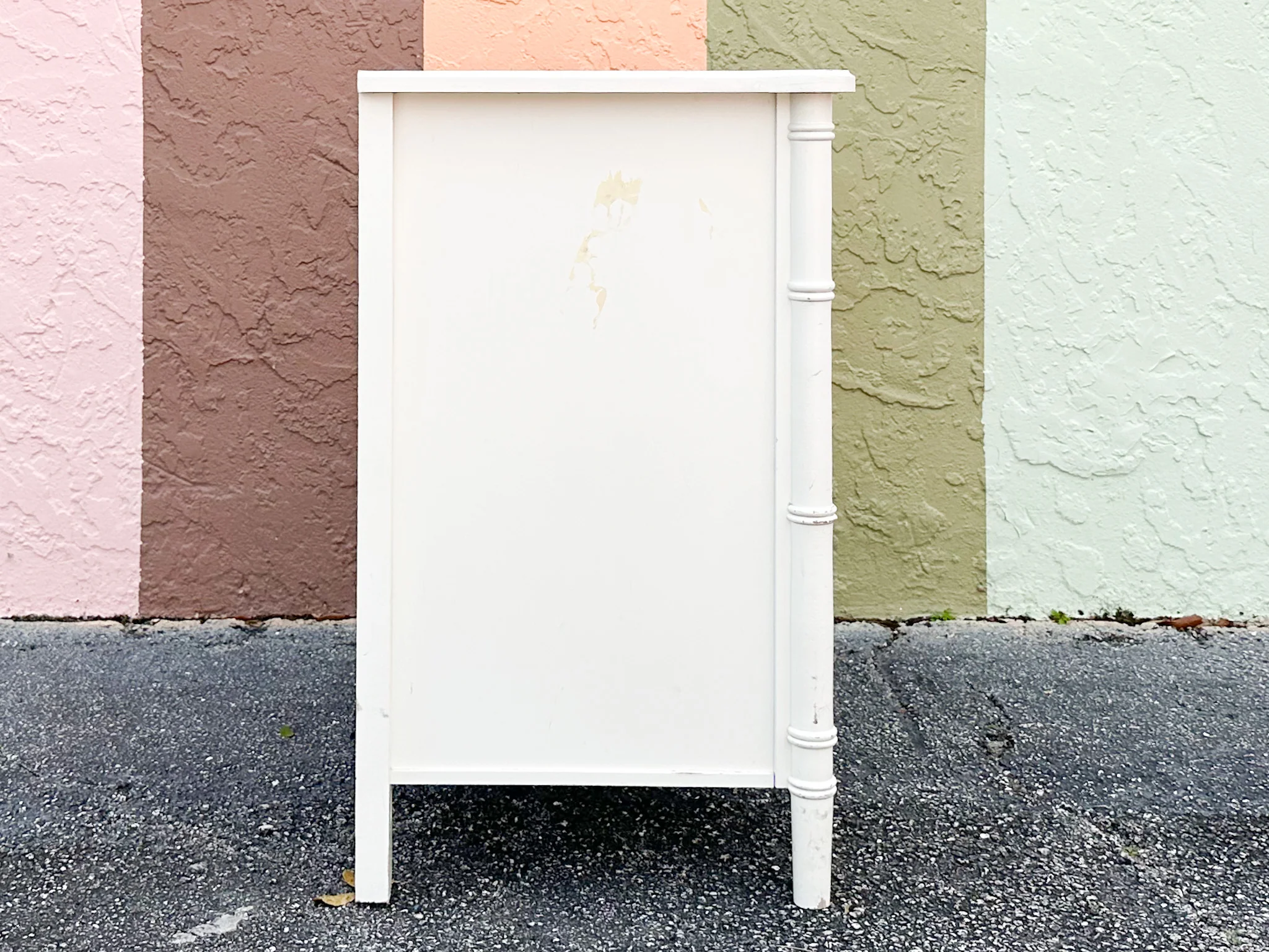 Oversized Faux Bamboo Nightstand - Image 4