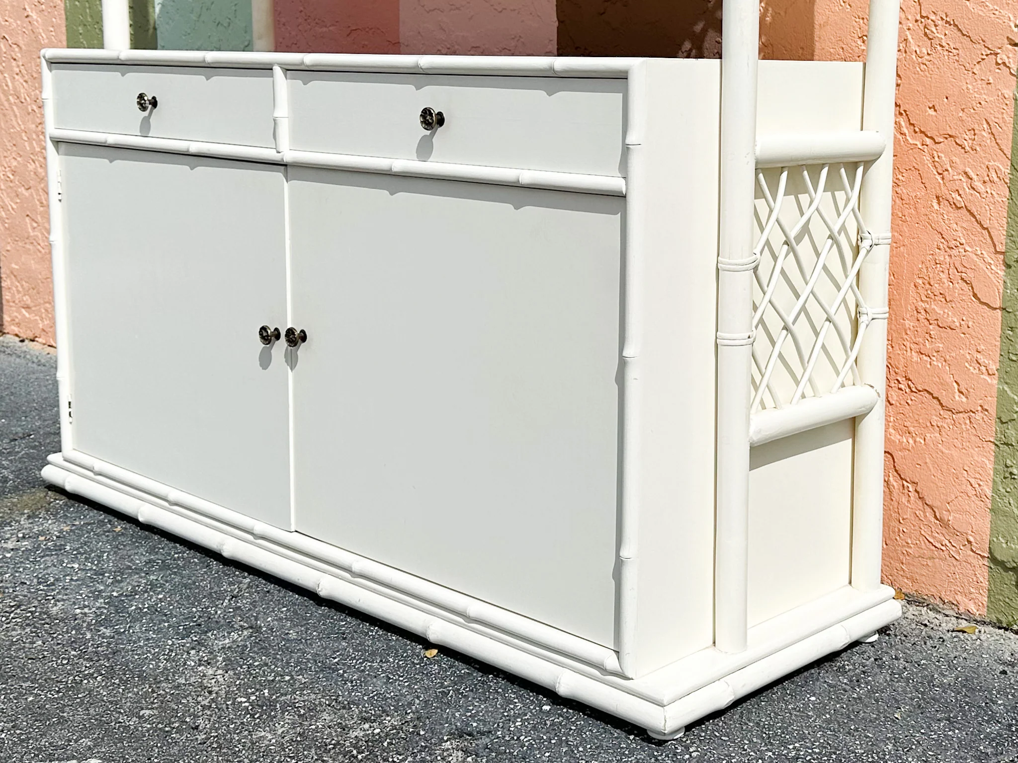 Oversized Ficks Reed Rattan Cabinet - Image 6