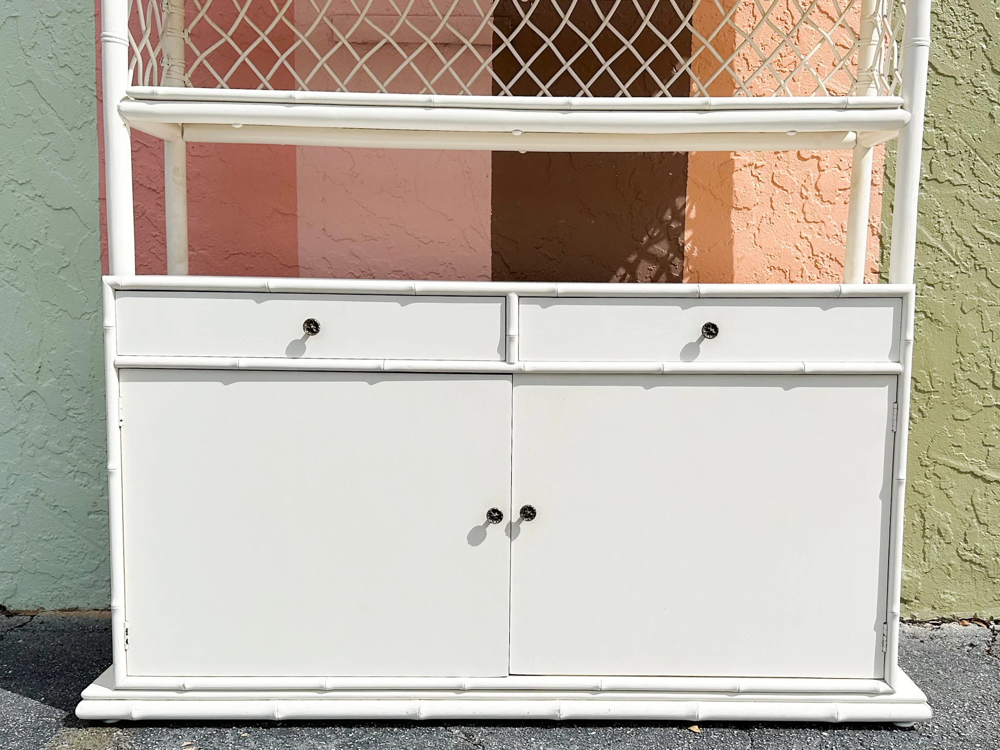 Oversized Ficks Reed Rattan Cabinet - Image 7