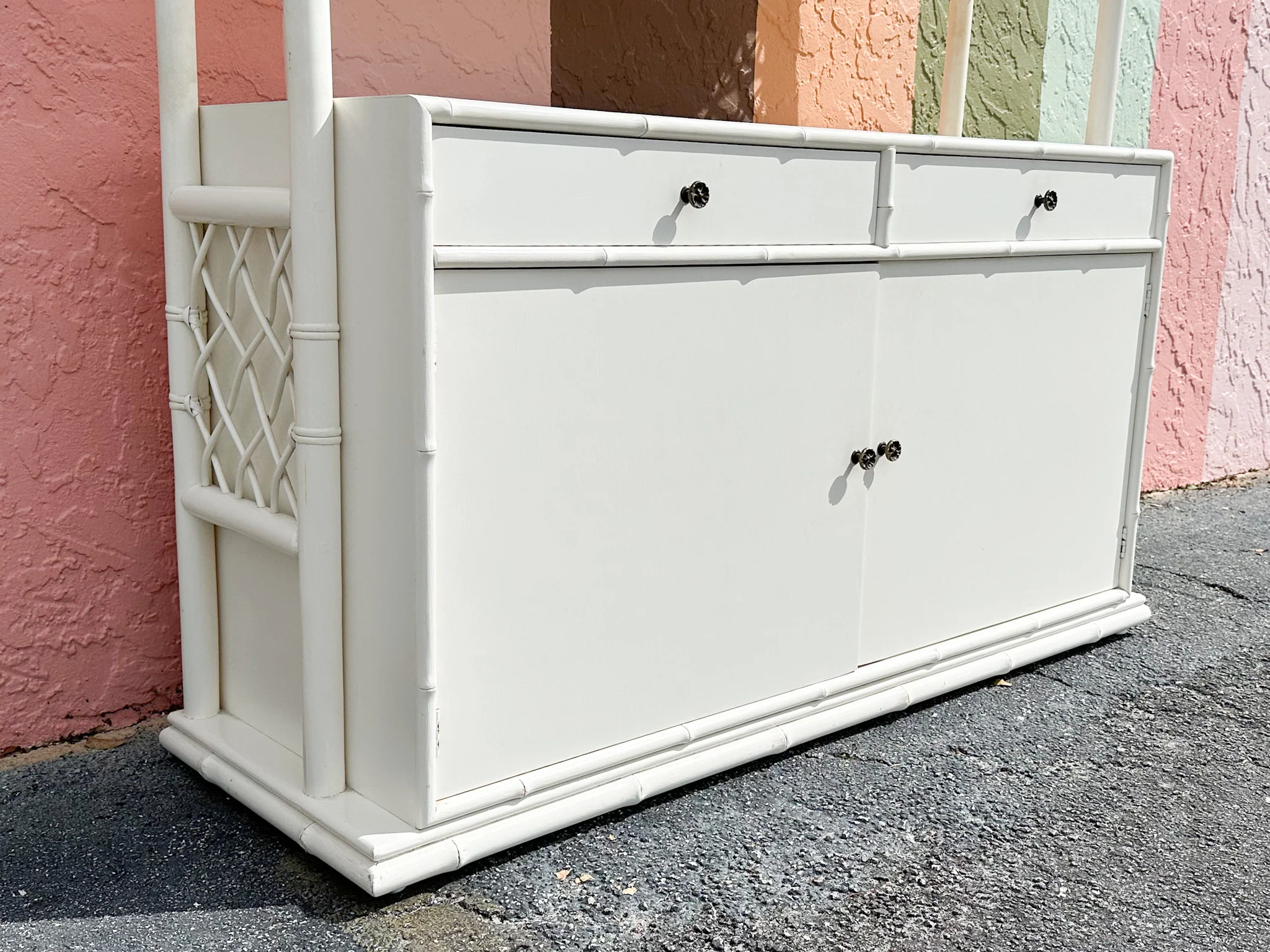 Oversized Ficks Reed Rattan Cabinet - Image 8