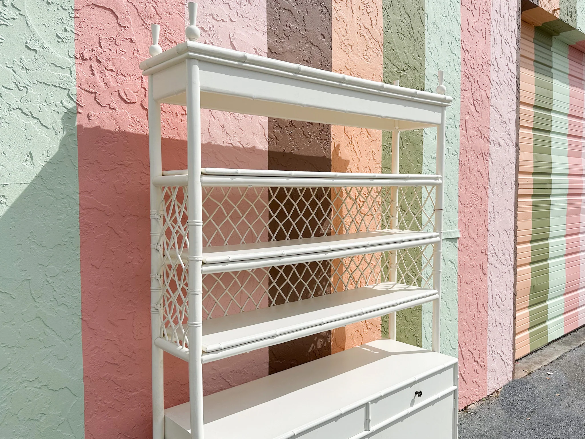 Oversized Ficks Reed Rattan Cabinet - Image 9