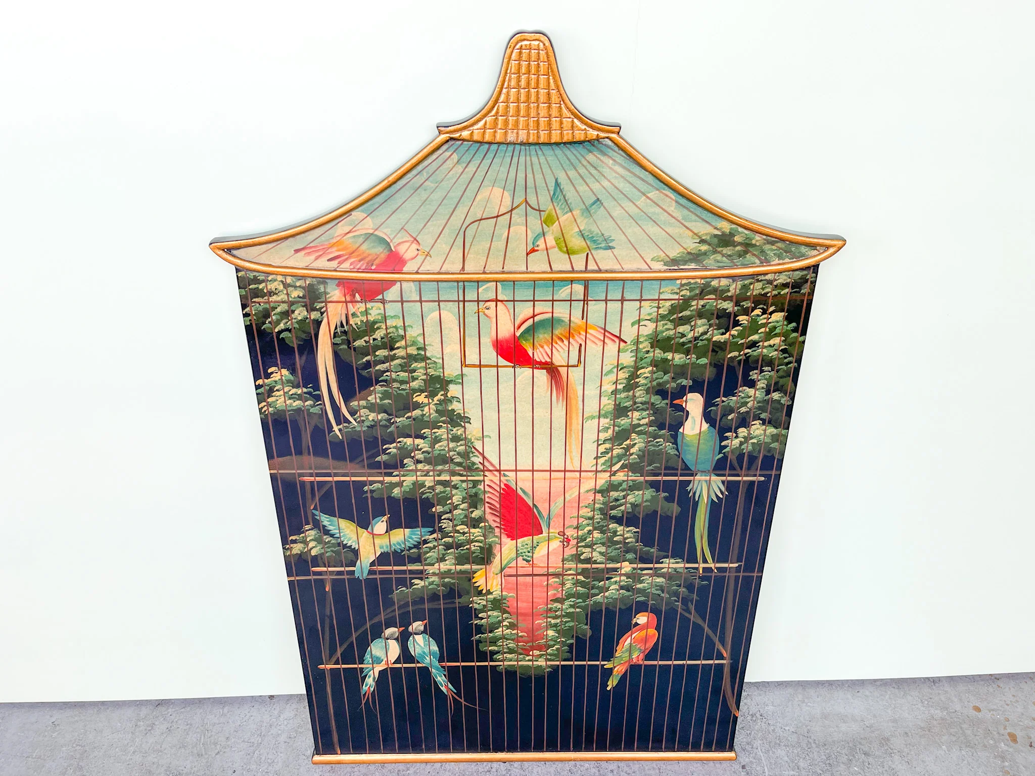 Pagoda and Parrots Wall Art - Image 2