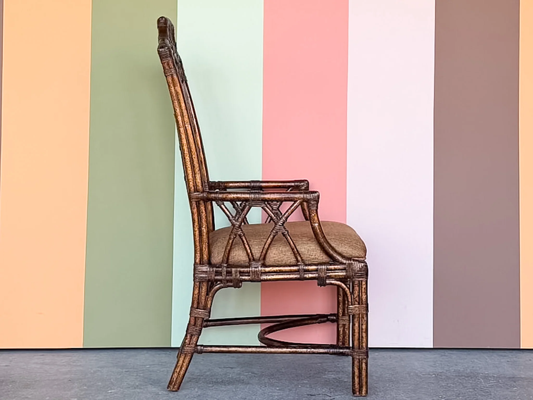 Pagoda Rattan Arm Chair - Image 3