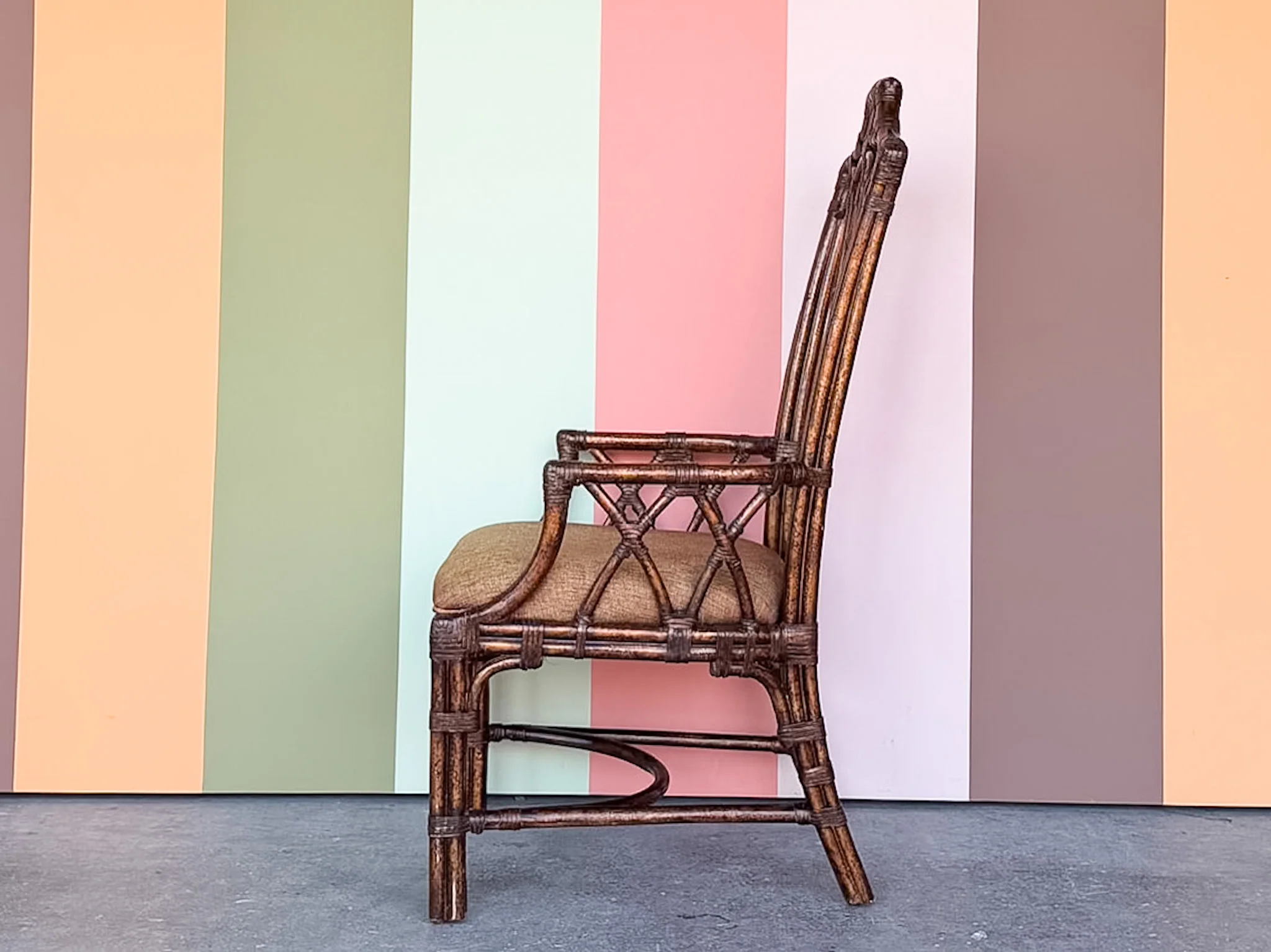 Pagoda Rattan Arm Chair - Image 5