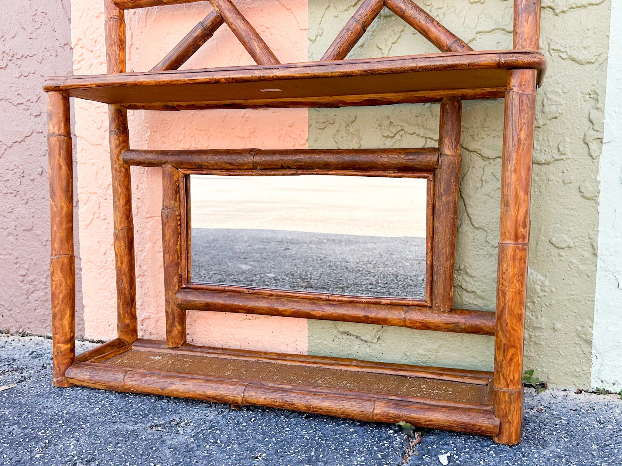 Pagoda Wall Shelf with Mirror - Image 5