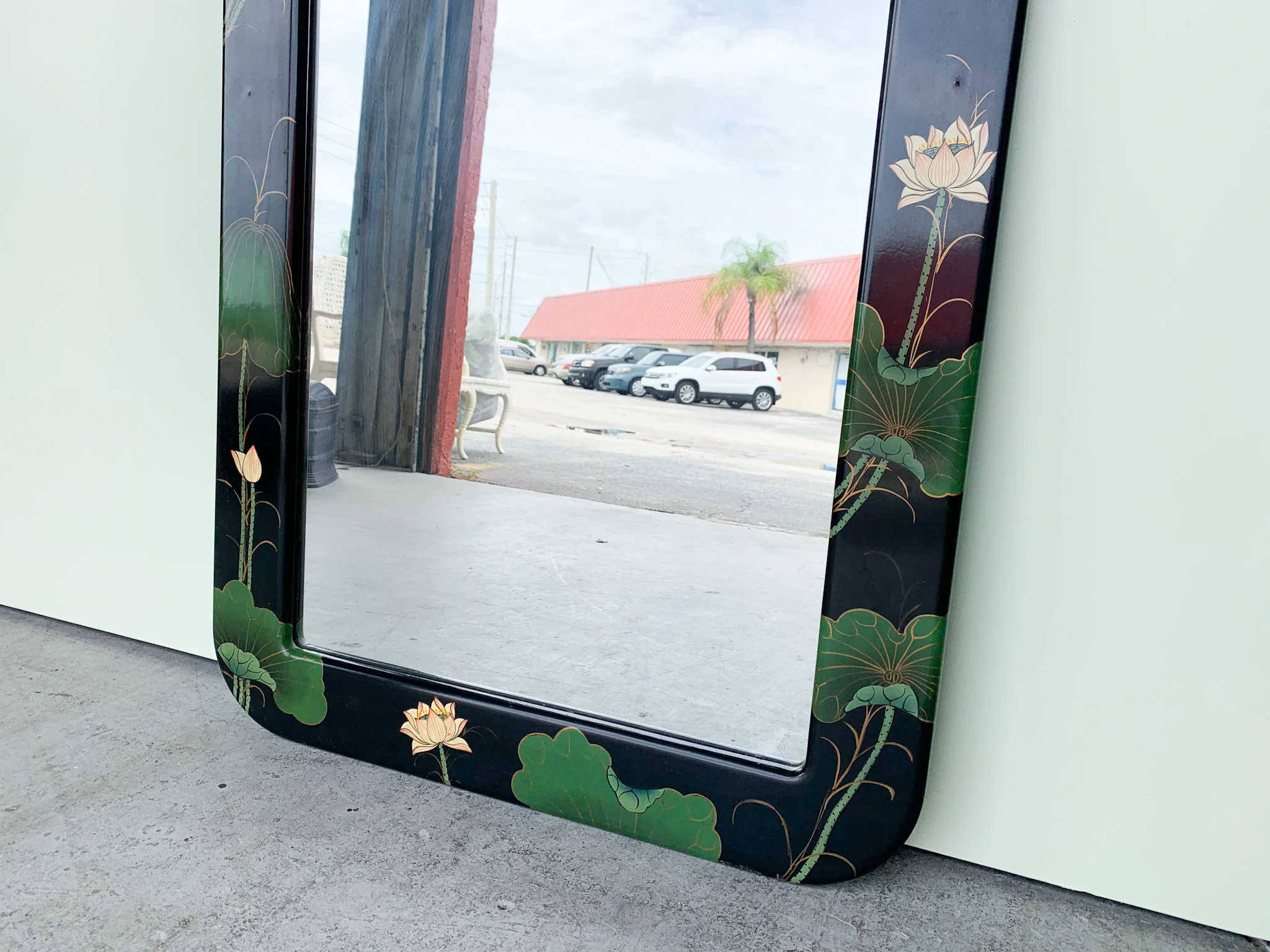 Painted Lotus Mirror - Image 3