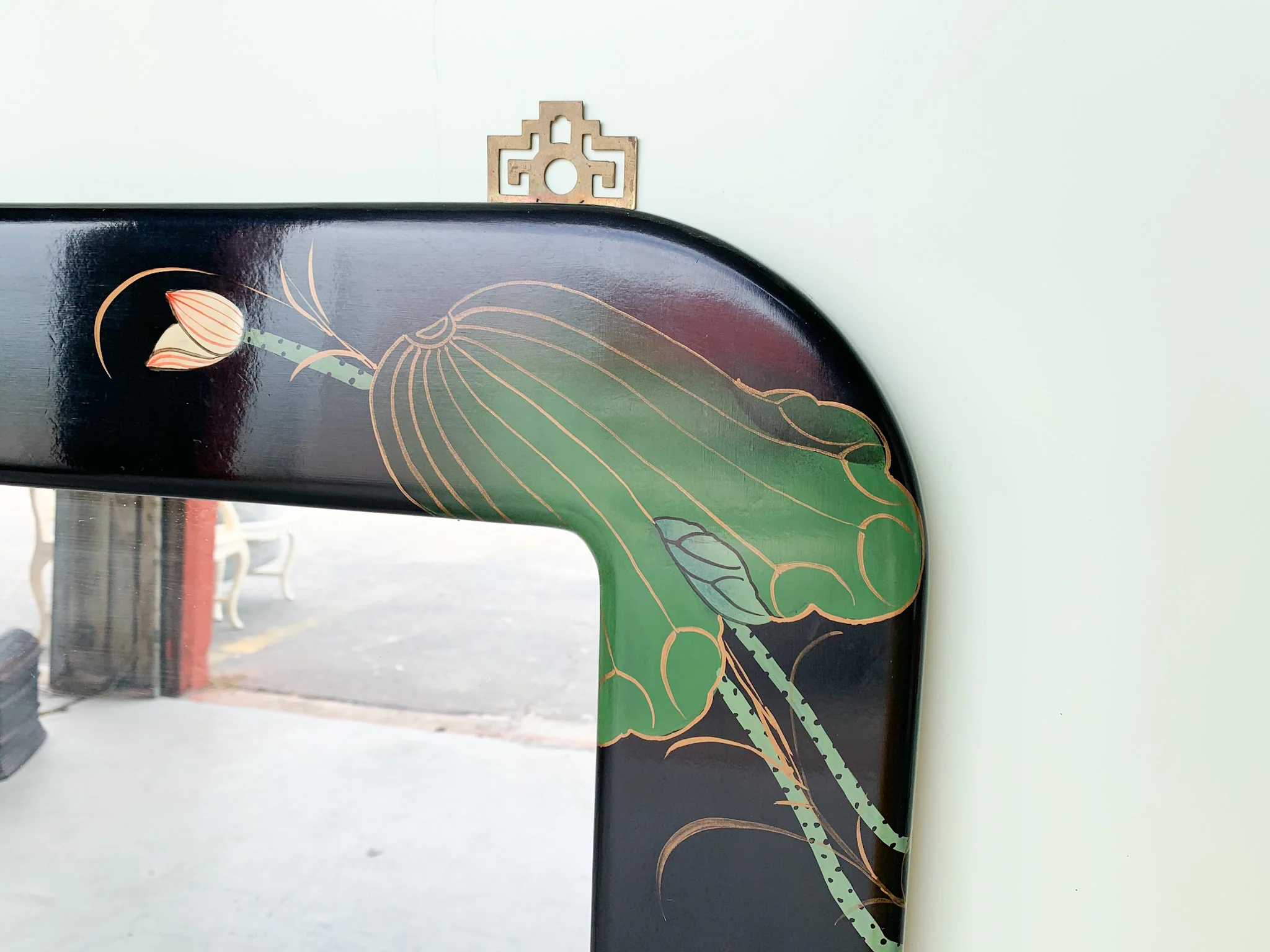 Painted Lotus Mirror - Image 5