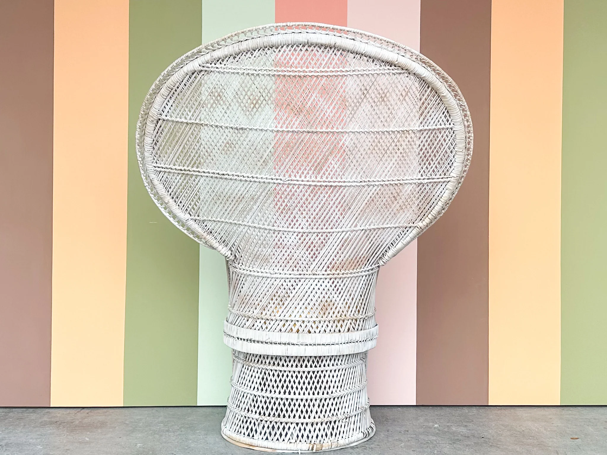 Painted Rattan Peacock Chair - Image 3