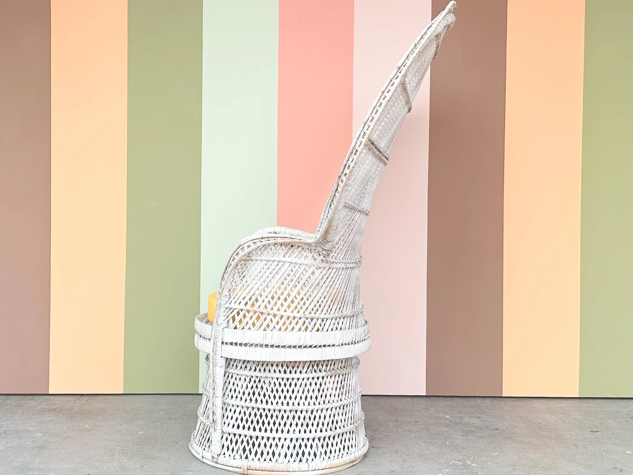 Painted Rattan Peacock Chair - Image 4