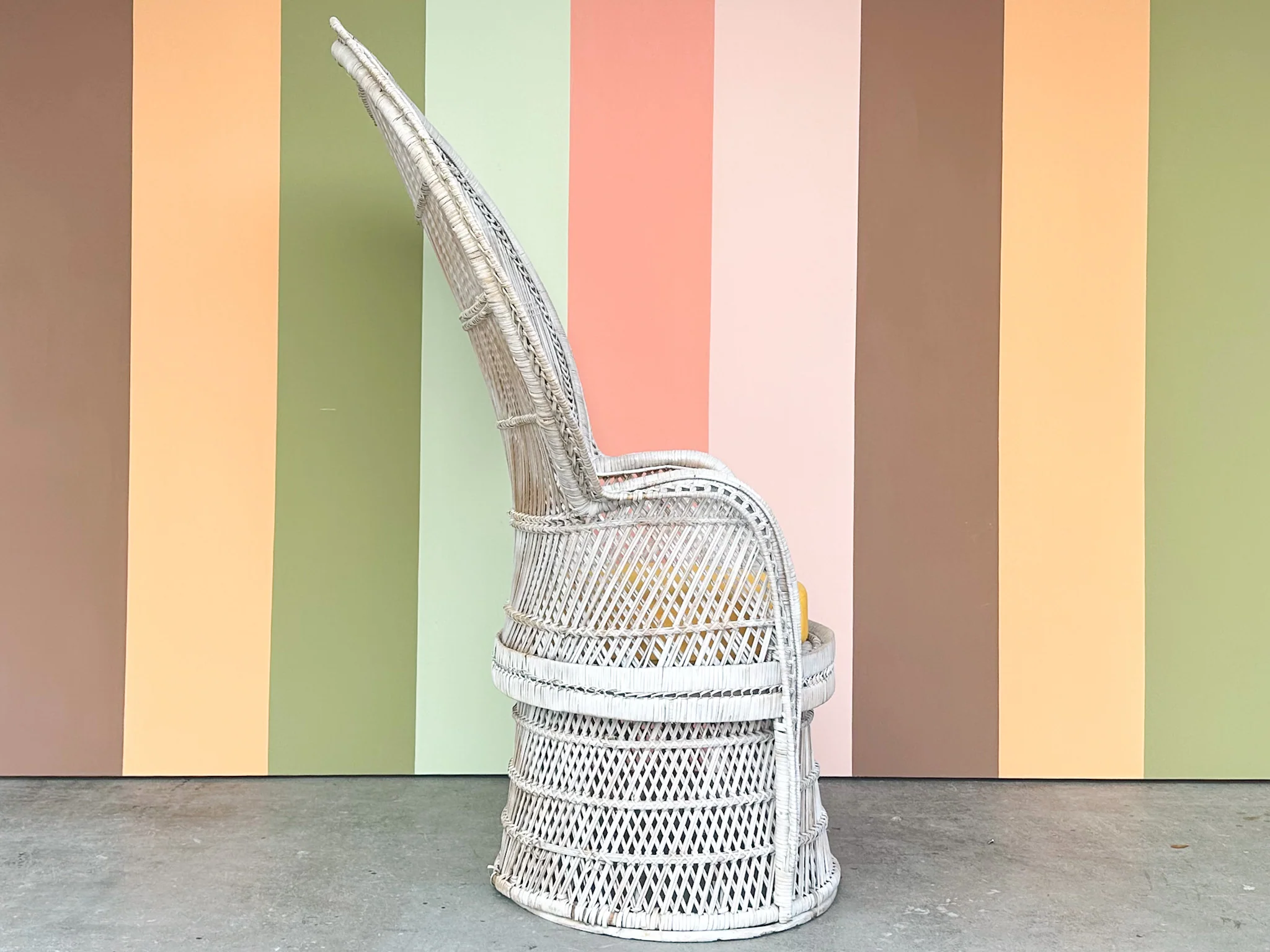 Painted Rattan Peacock Chair - Image 5