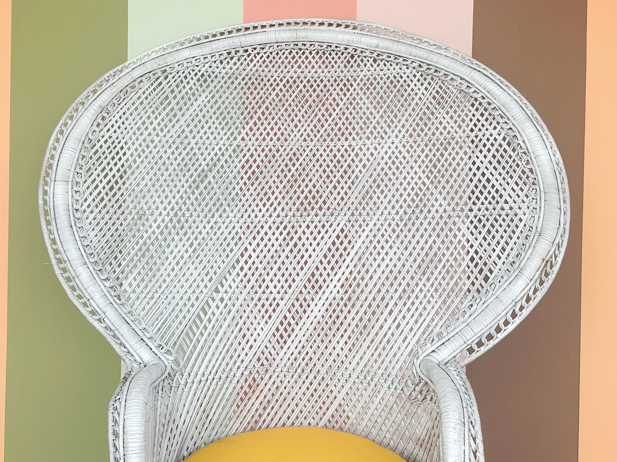 Painted Rattan Peacock Chair - Image 6
